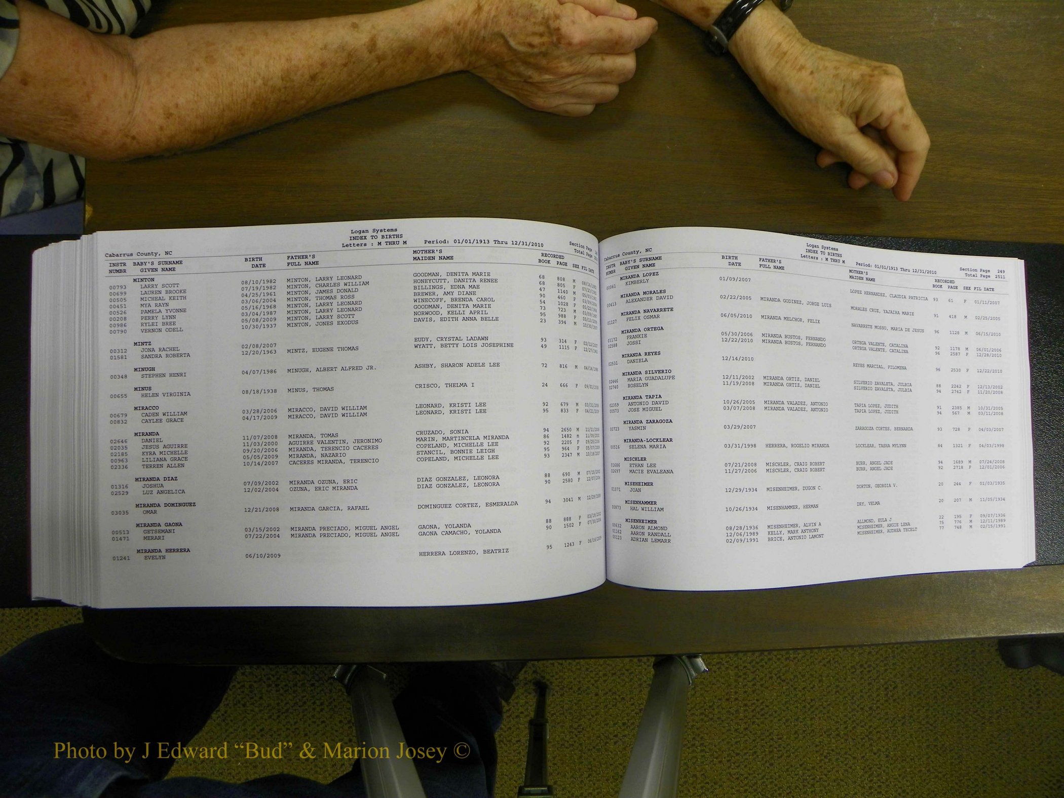Cabarrus Births Index, I-M, 1913-2010 339.JPG