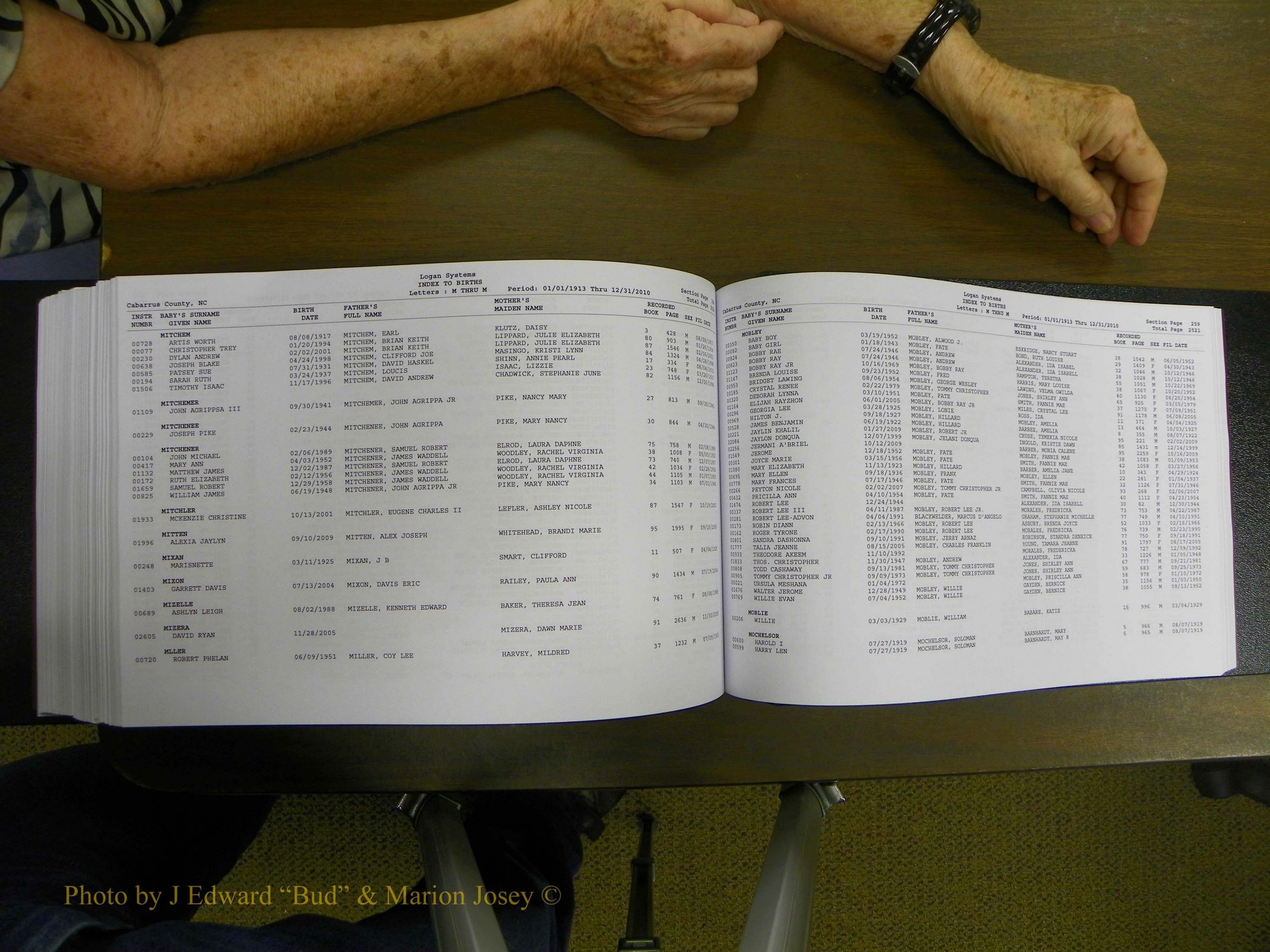 Cabarrus Births Index, I-M, 1913-2010 344.JPG