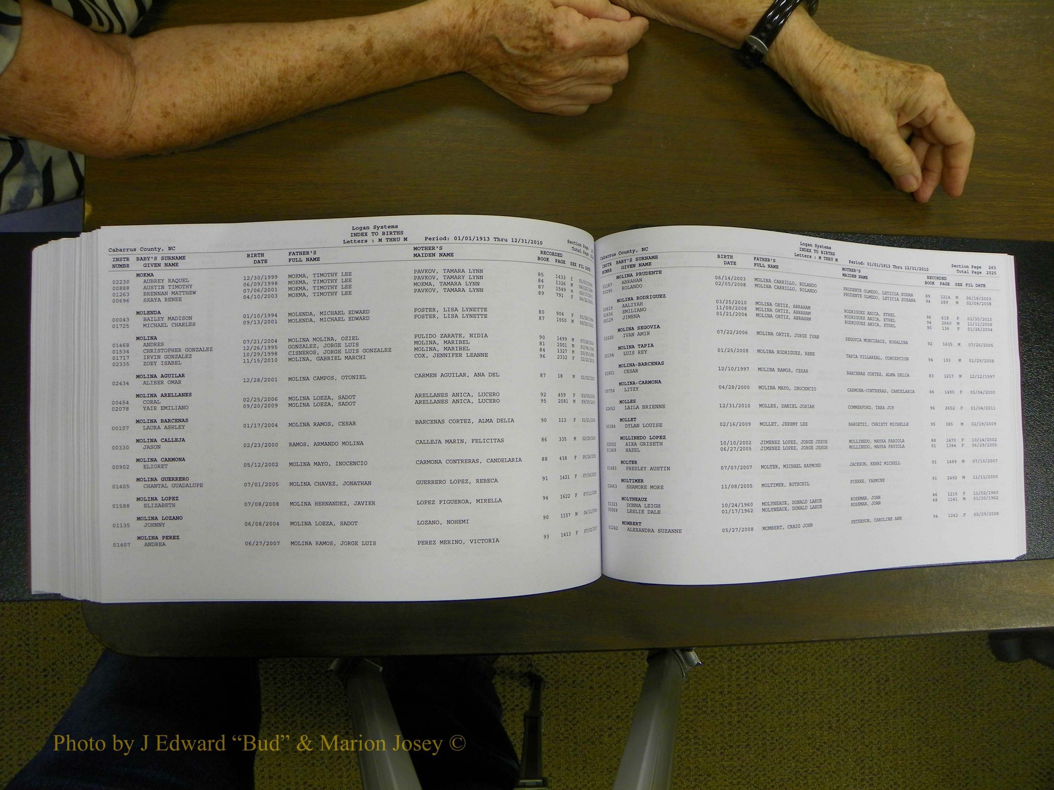 Cabarrus Births Index, I-M, 1913-2010 346.JPG
