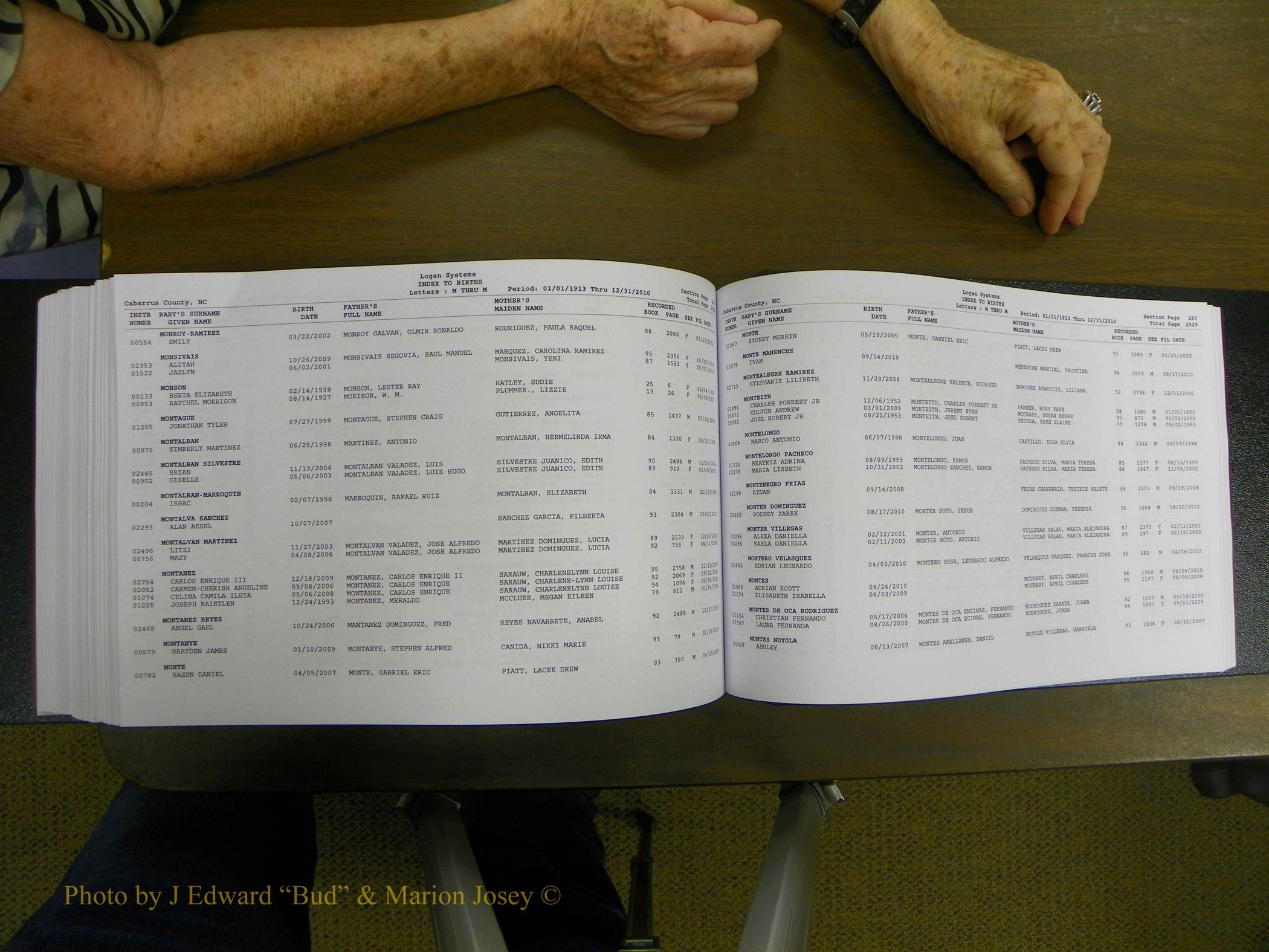 Cabarrus Births Index, I-M, 1913-2010 348.JPG