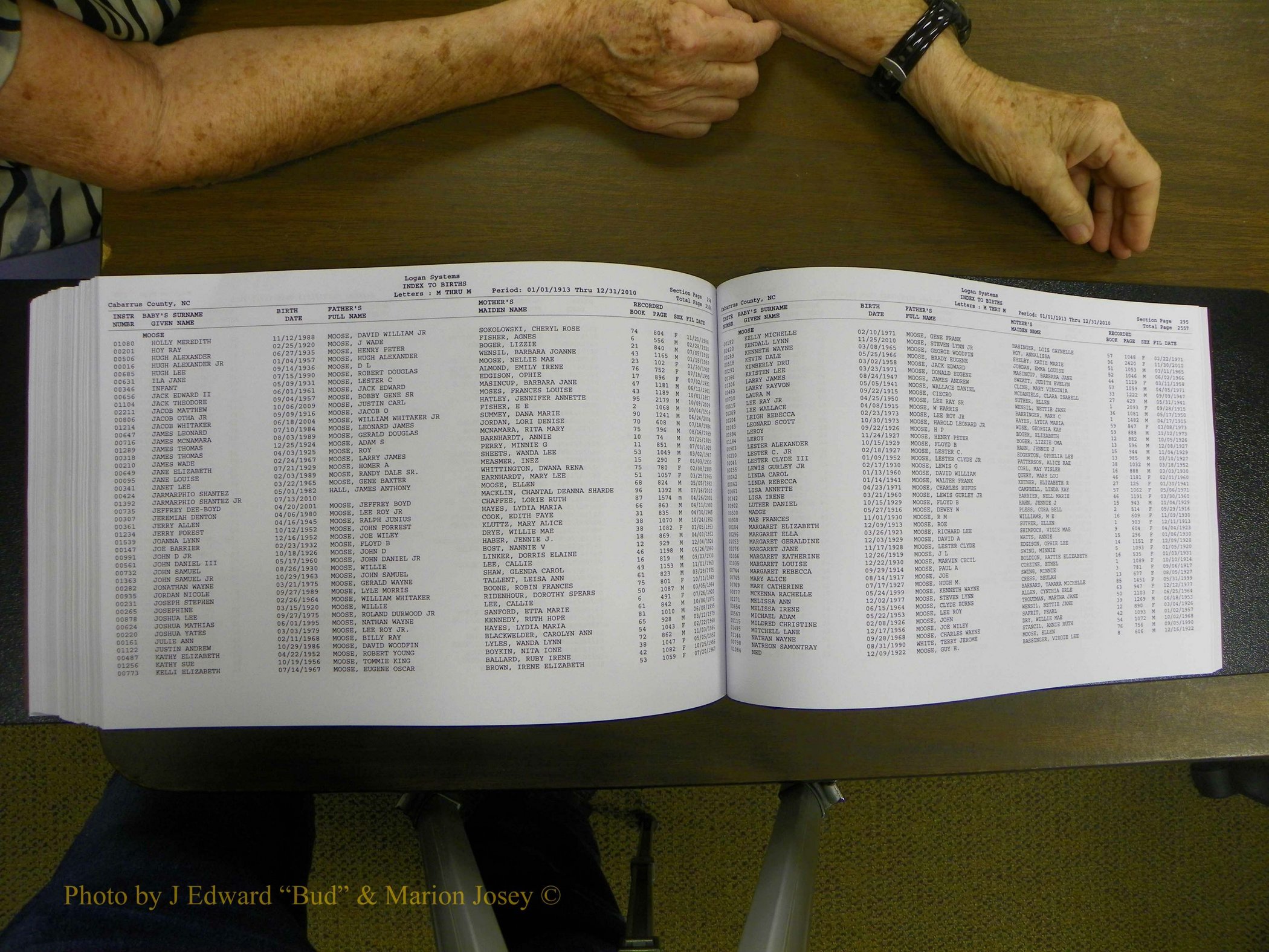 Cabarrus Births Index, I-M, 1913-2010 362.JPG
