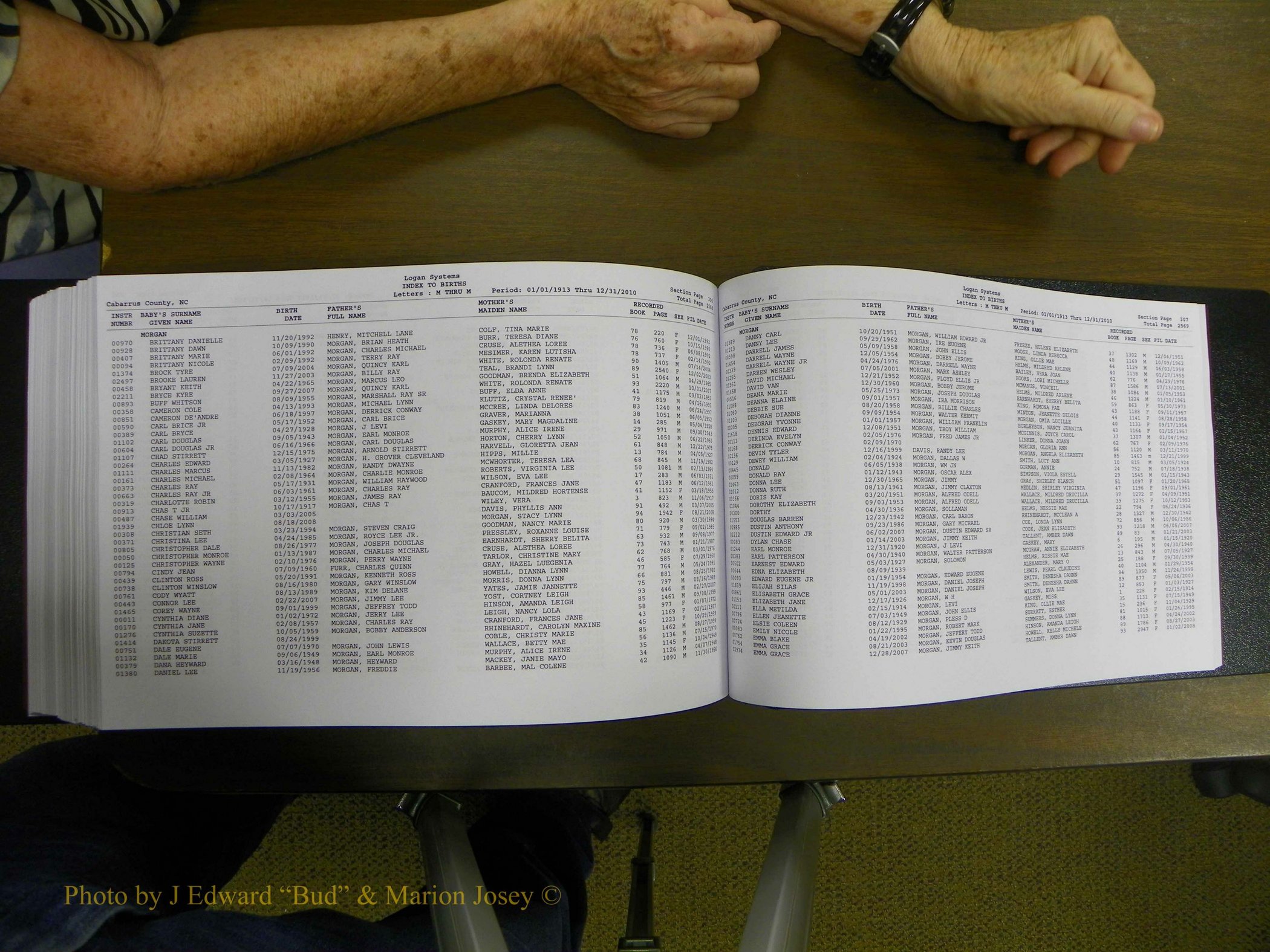 Cabarrus Births Index, I-M, 1913-2010 368.JPG