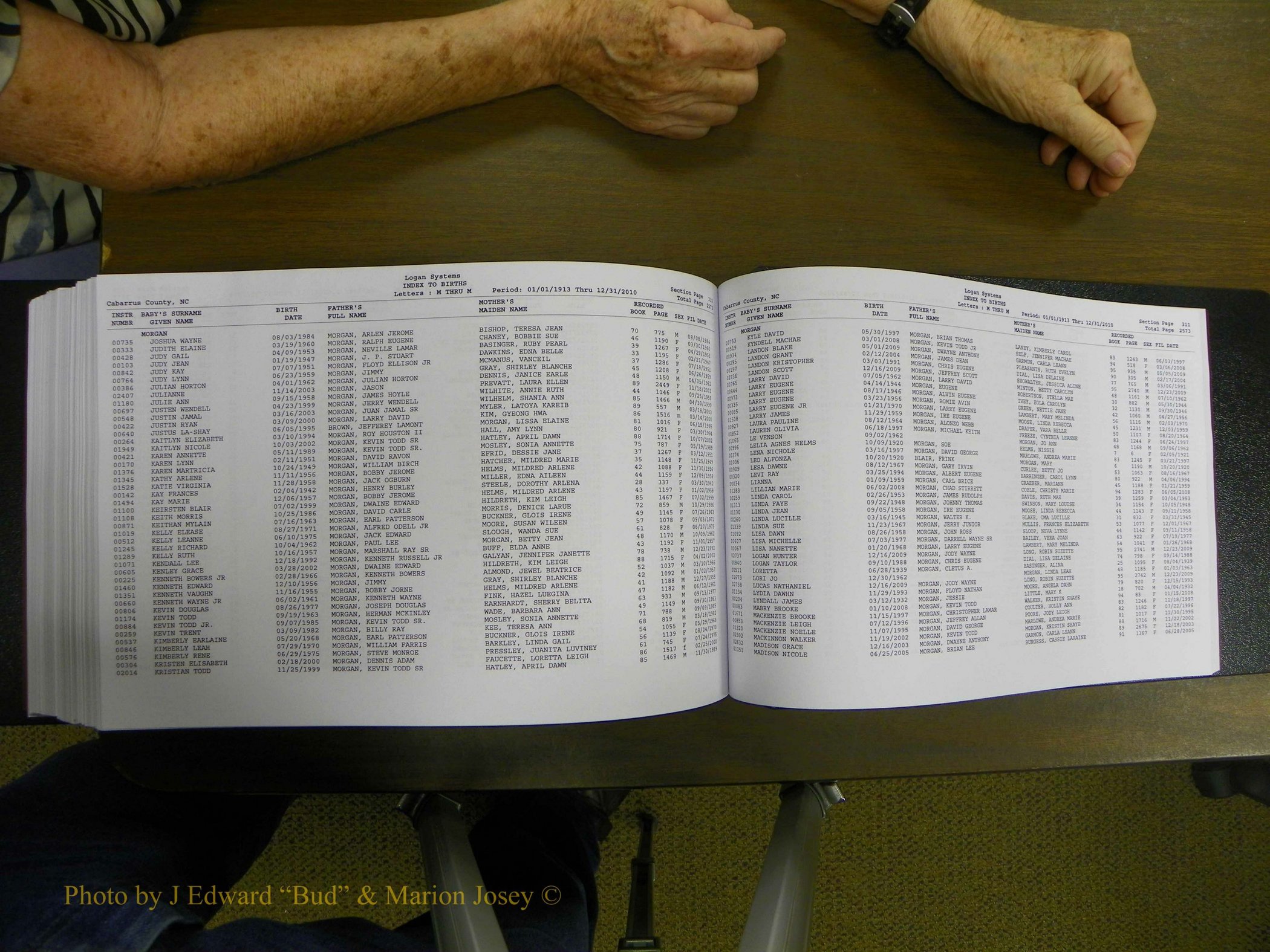 Cabarrus Births Index, I-M, 1913-2010 370.JPG