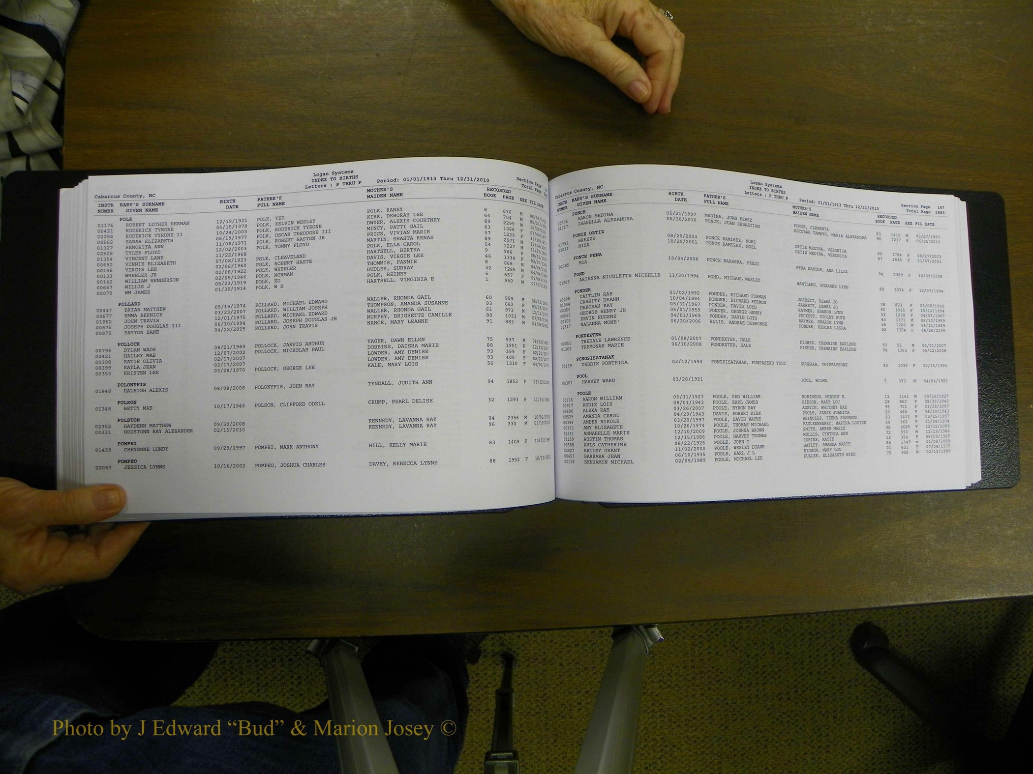 Cabarrus Births Index, N-R, 1913-2010 122.JPG