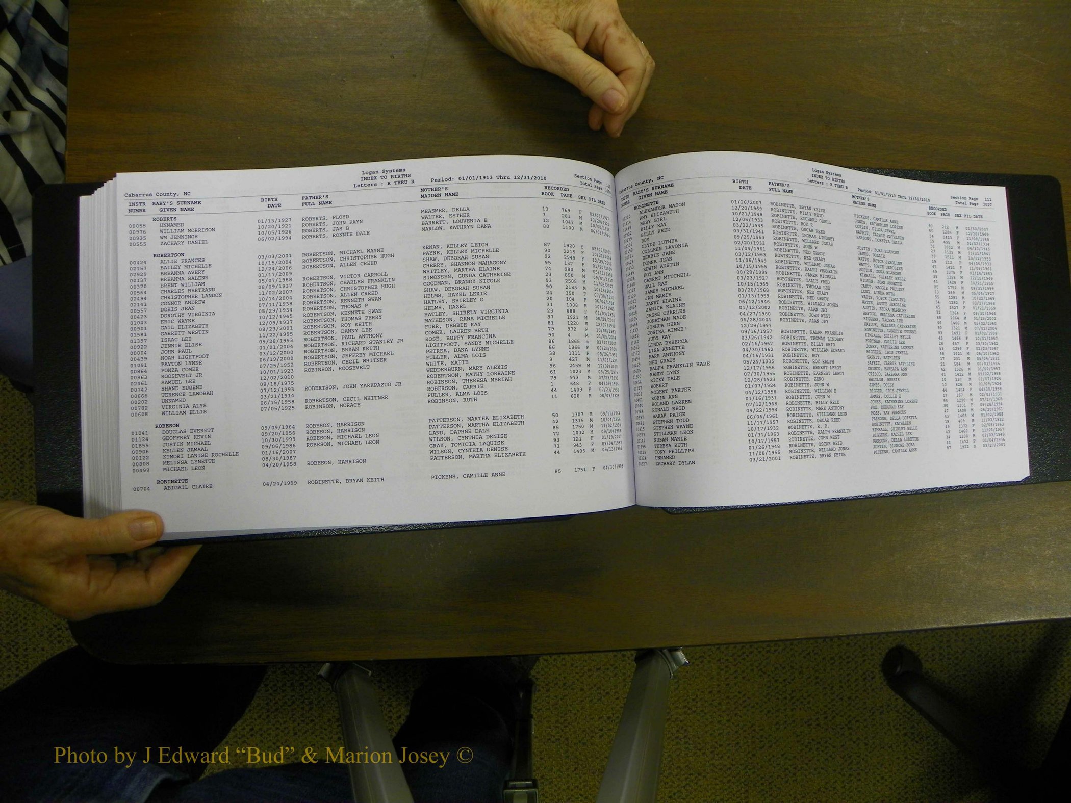 Cabarrus Births Index, N-R, 1913-2010 209.JPG