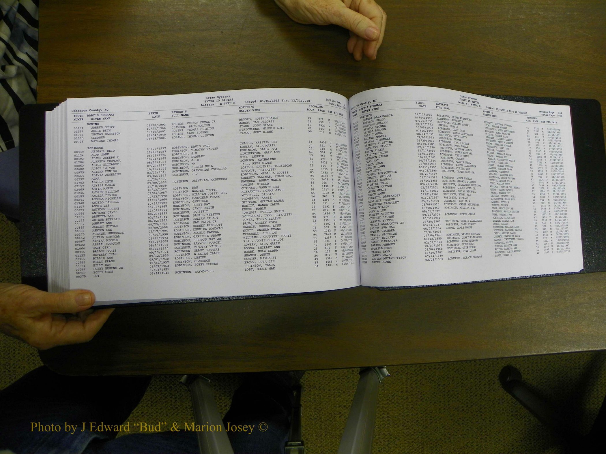 Cabarrus Births Index, N-R, 1913-2010 210.JPG