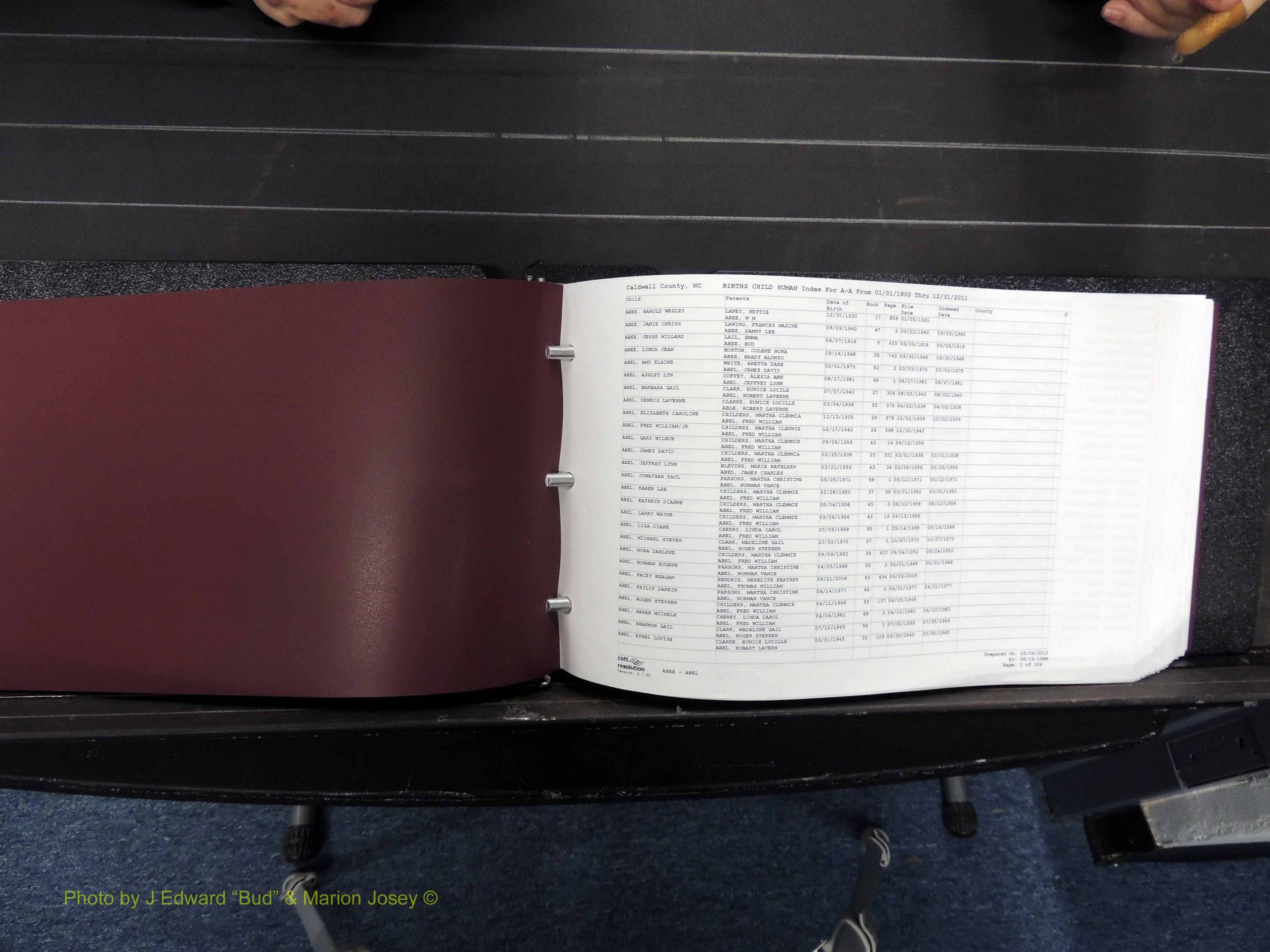 Caldwell Co, NC, Births, A-C, 1800-2011 (101).JPG