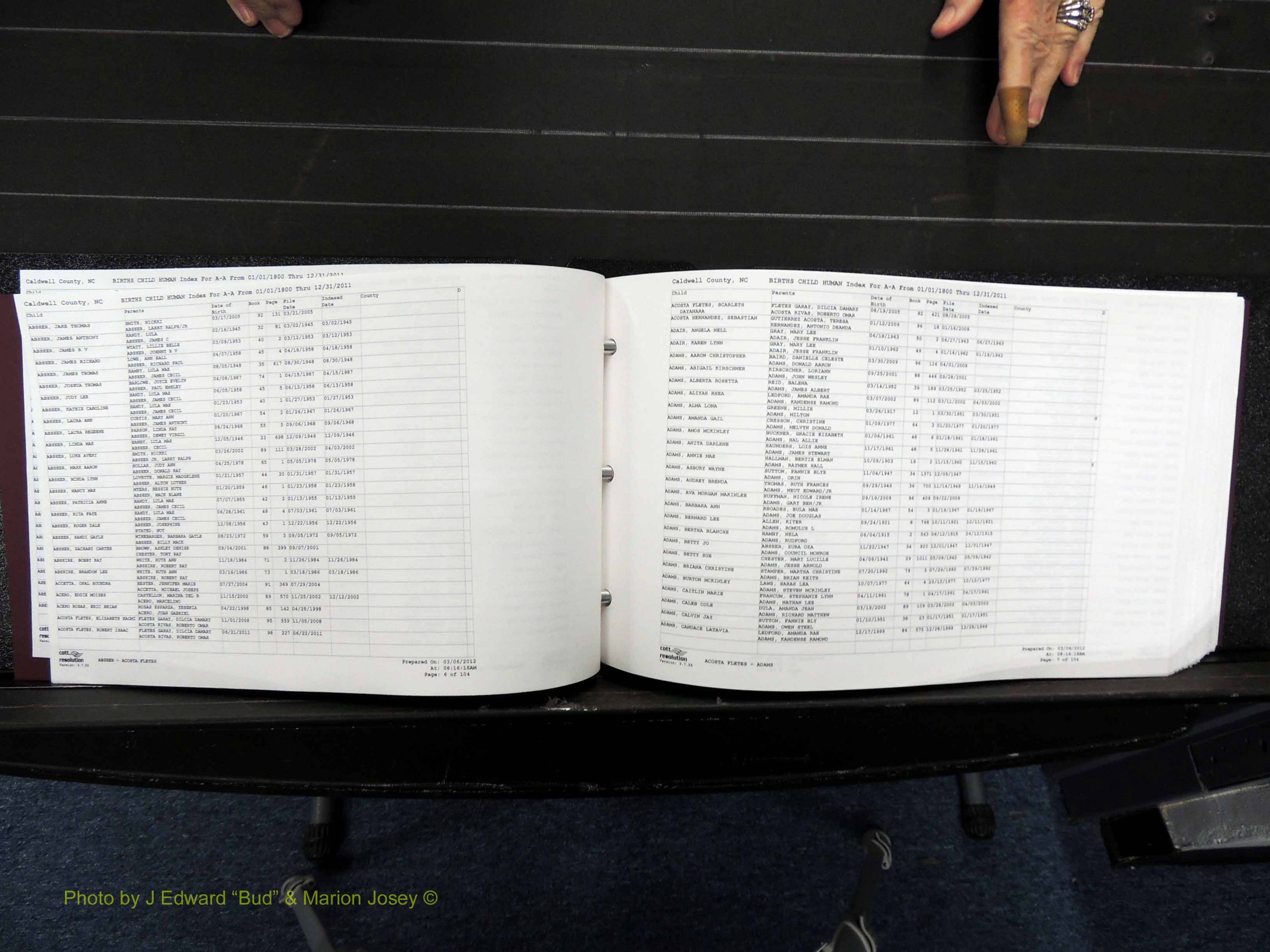 Caldwell Co, NC, Births, A-C, 1800-2011 (104).JPG