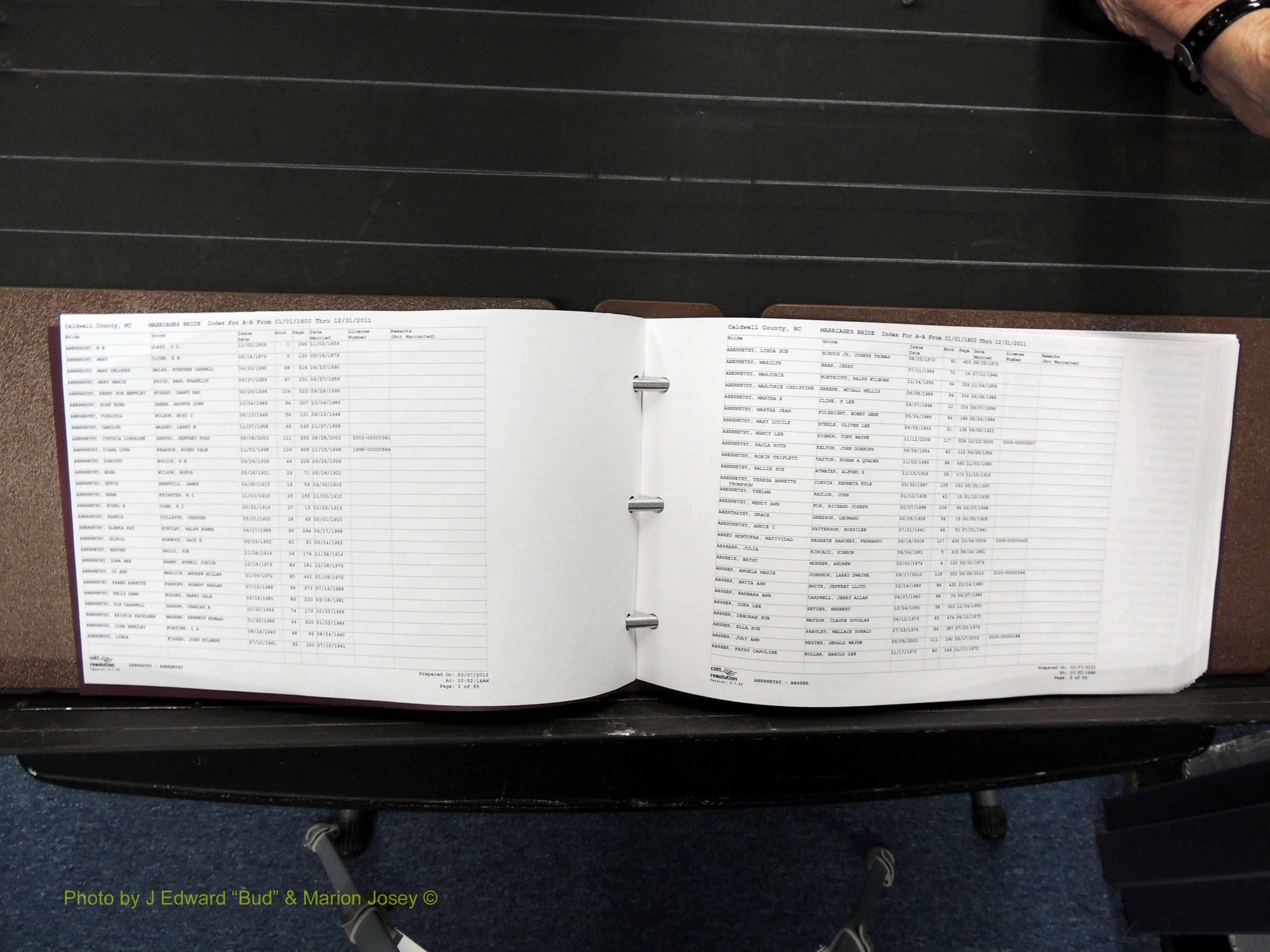 Caldwell Co, NC, Marriages, Female Index, A-D, 1800-2011 (102).JPG