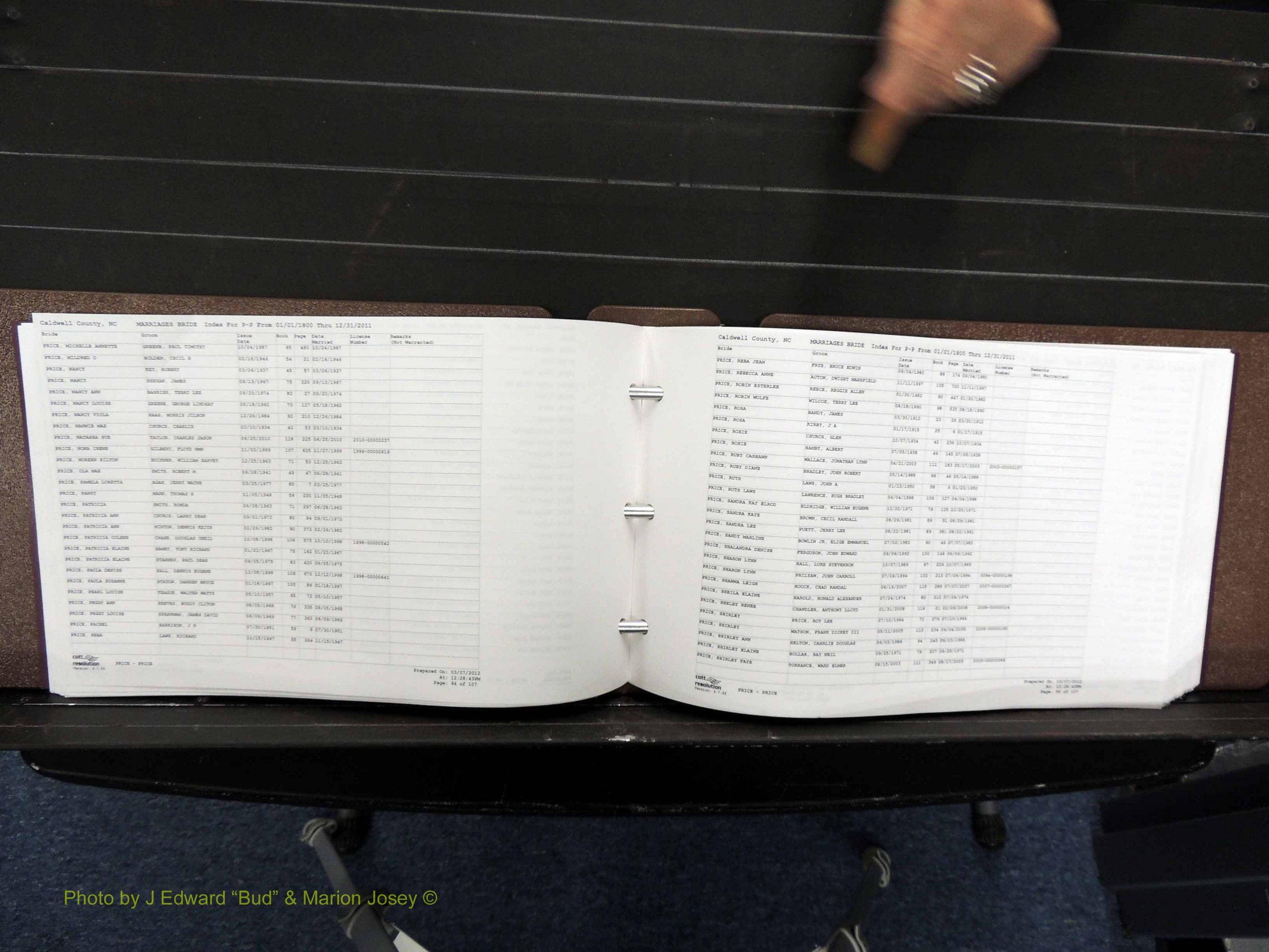 Caldwell Co, NC, Marriages, Female Index, N-Z, 1800-2011 (163).JPG