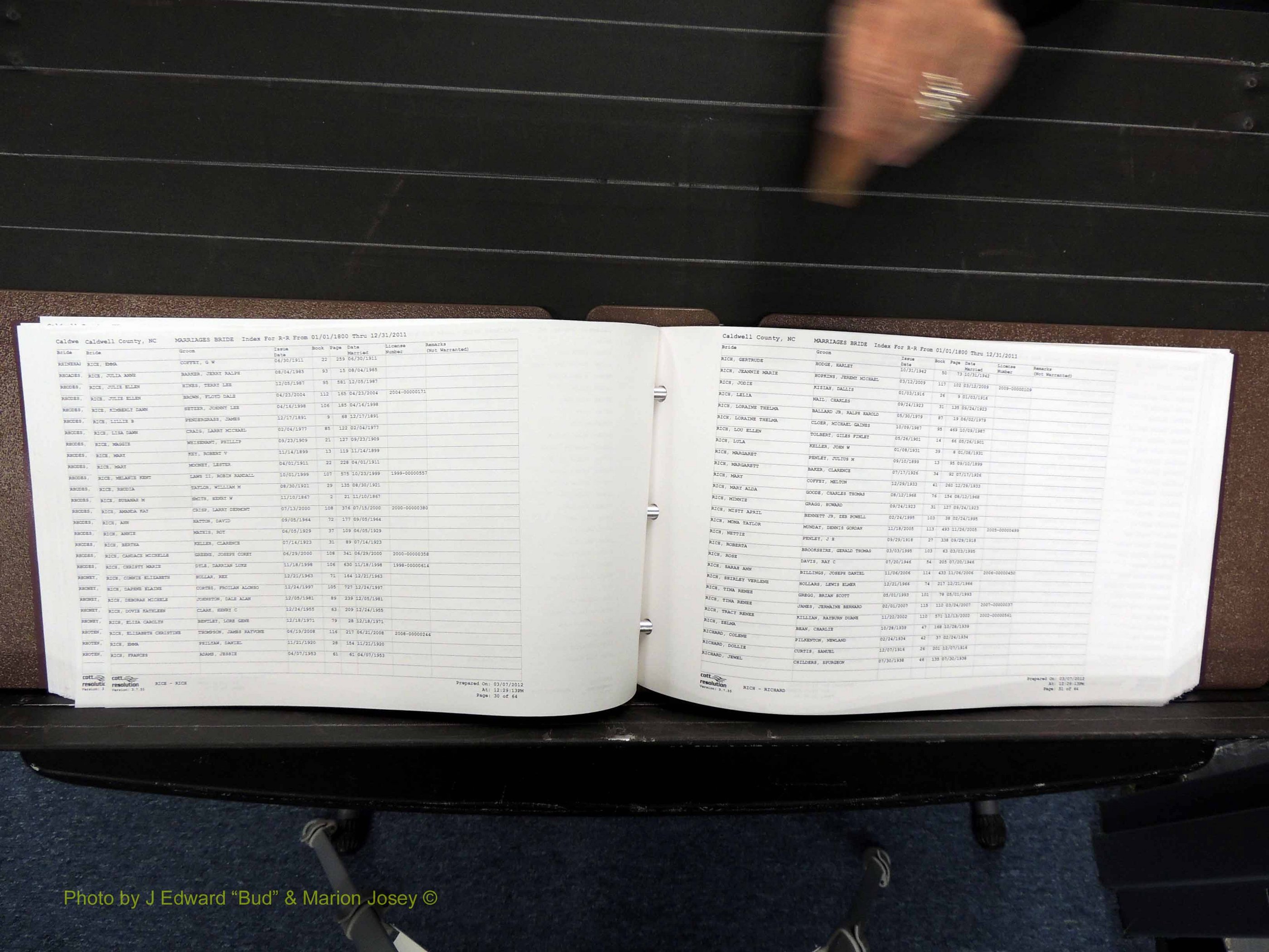 Caldwell Co, NC, Marriages, Female Index, N-Z, 1800-2011 (186).JPG