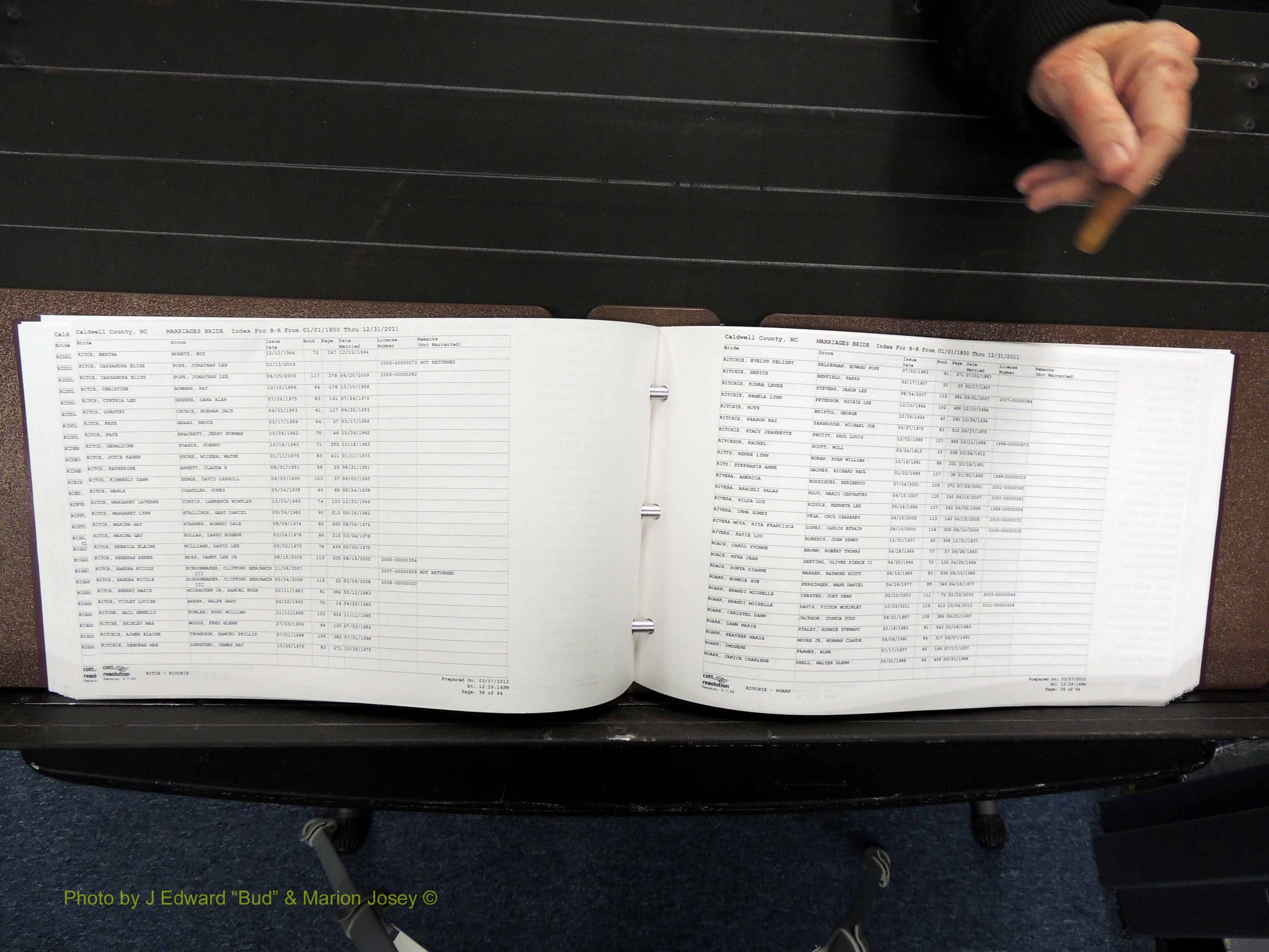 Caldwell Co, NC, Marriages, Female Index, N-Z, 1800-2011 (190).JPG