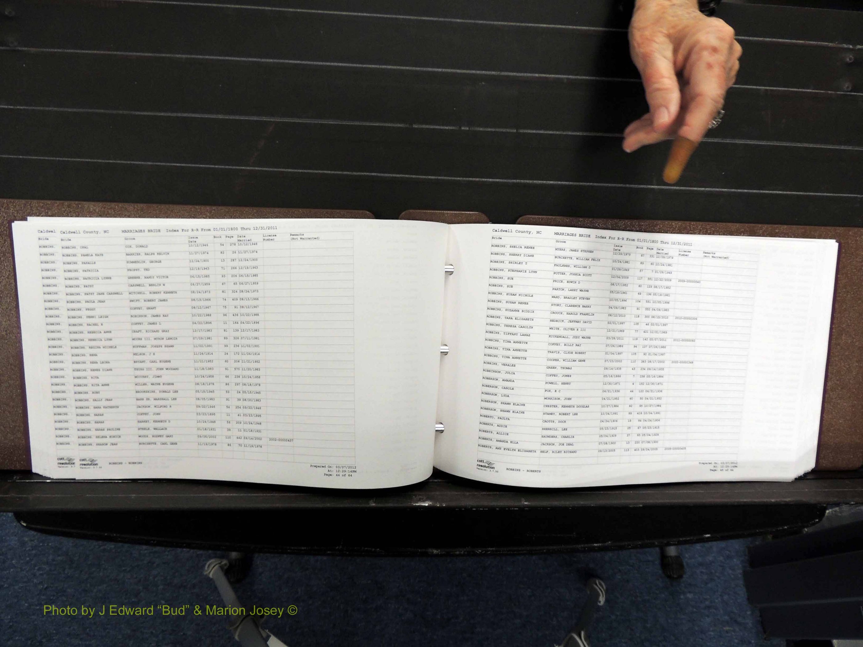 Caldwell Co, NC, Marriages, Female Index, N-Z, 1800-2011 (194).JPG