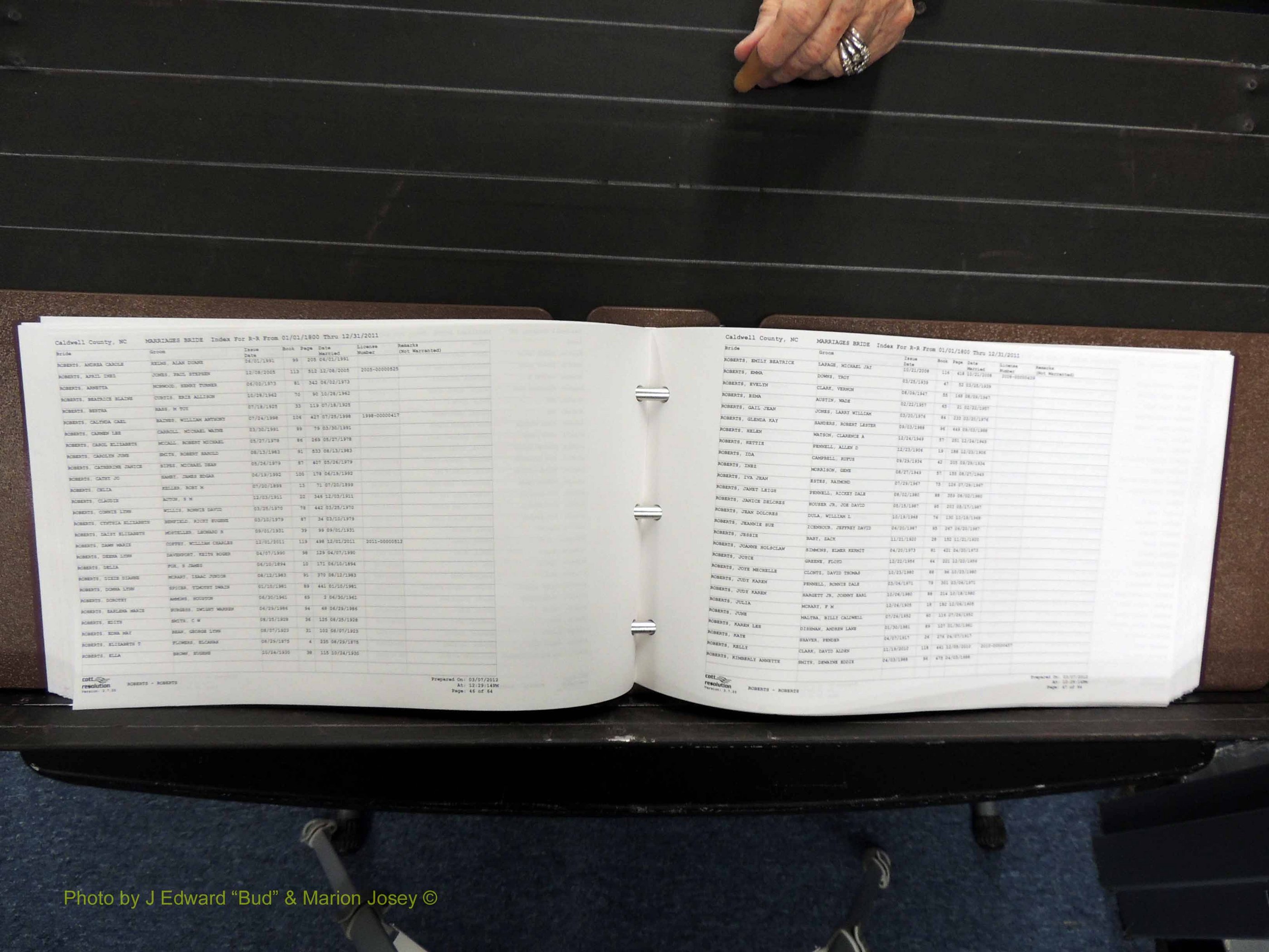 Caldwell Co, NC, Marriages, Female Index, N-Z, 1800-2011 (195).JPG