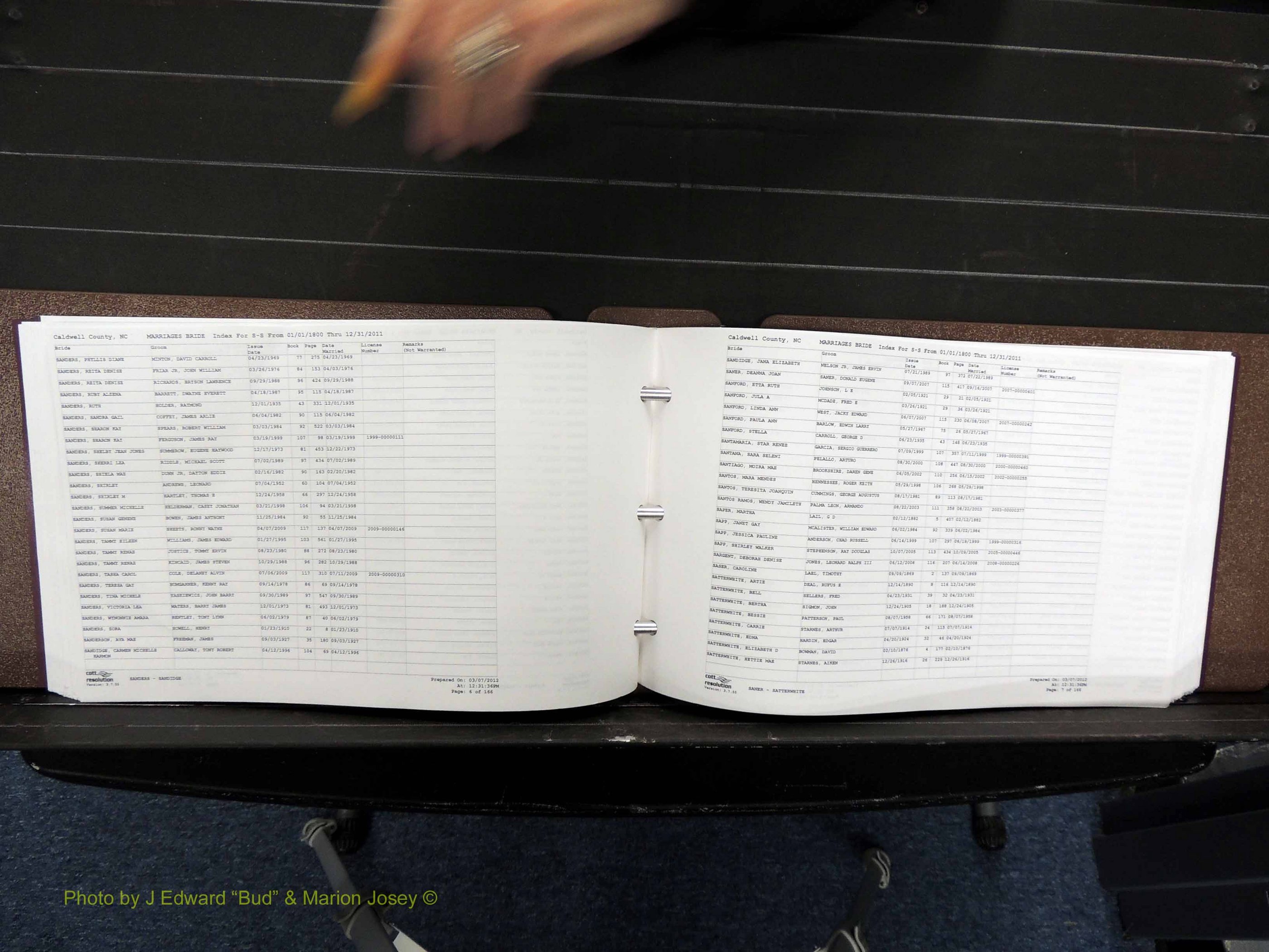 Caldwell Co, NC, Marriages, Female Index, N-Z, 1800-2011 (207).JPG