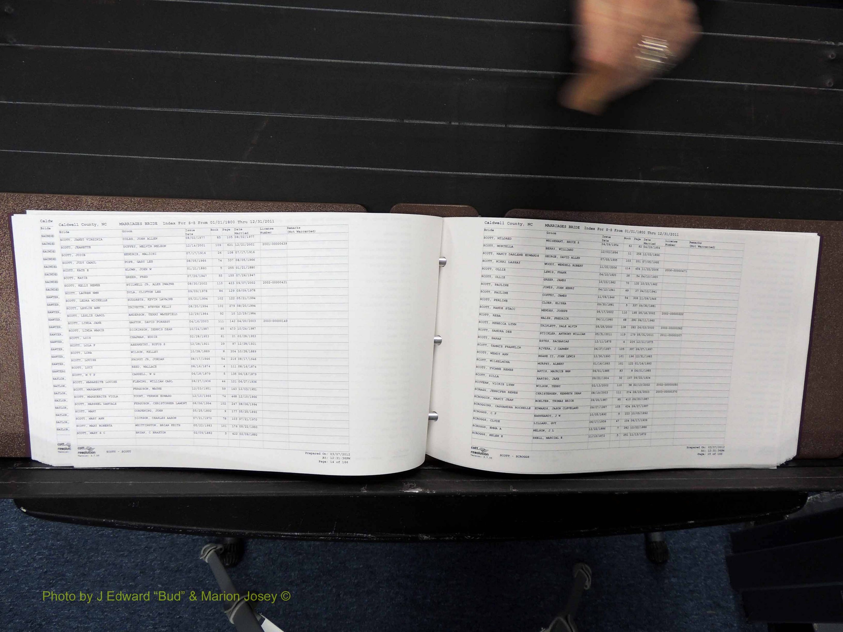 Caldwell Co, NC, Marriages, Female Index, N-Z, 1800-2011 (211).JPG