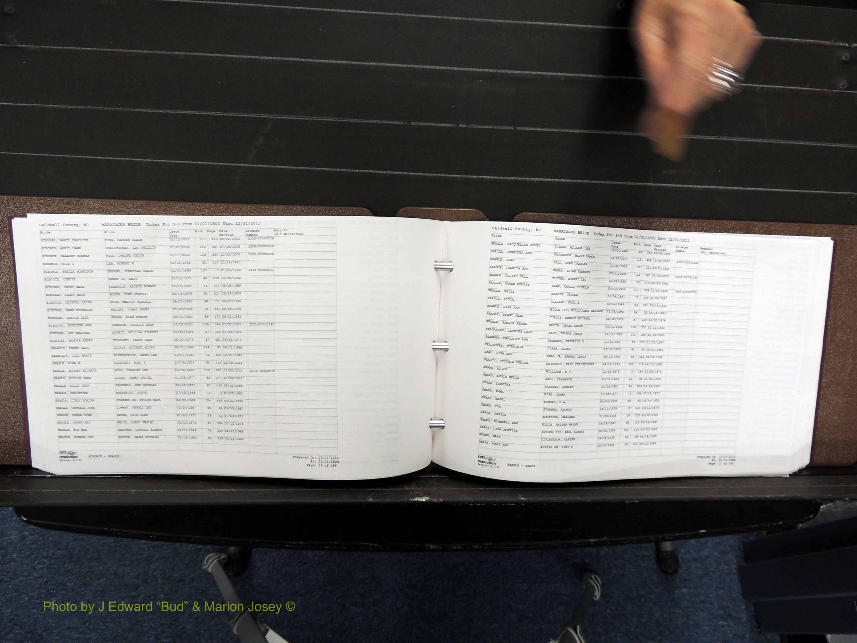 Caldwell Co, NC, Marriages, Female Index, N-Z, 1800-2011 (212).JPG