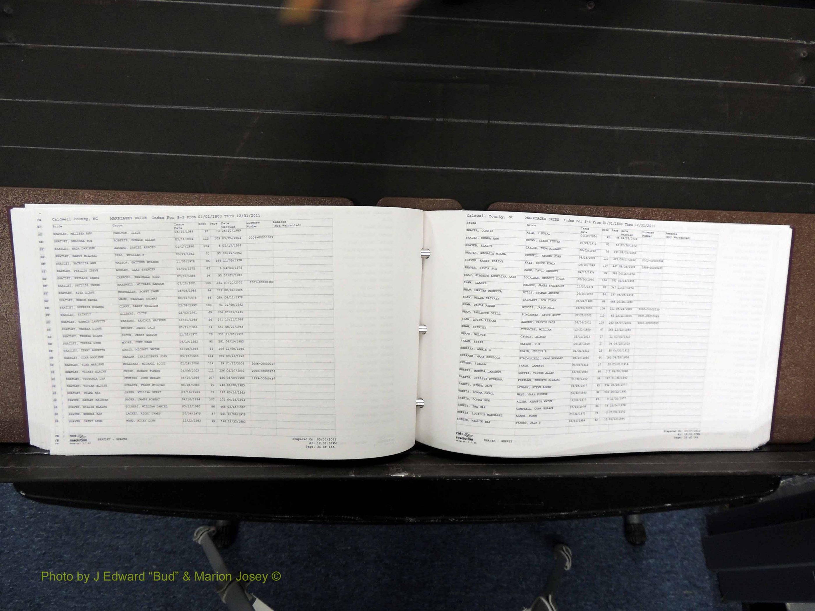 Caldwell Co, NC, Marriages, Female Index, N-Z, 1800-2011 (221).JPG