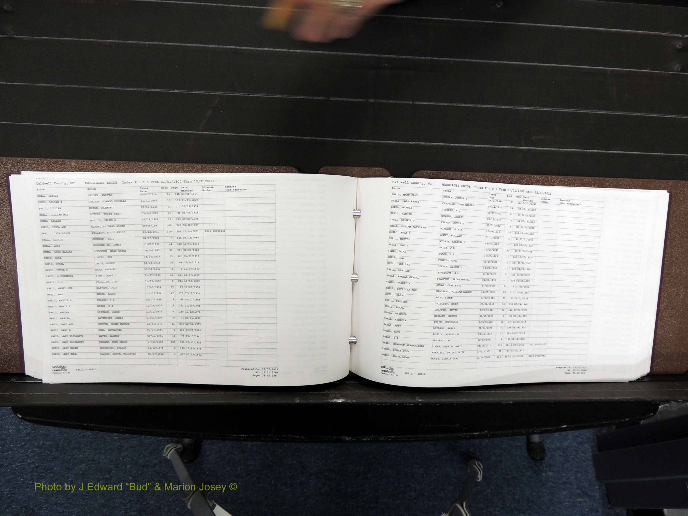 Caldwell Co, NC, Marriages, Female Index, N-Z, 1800-2011 (223).JPG
