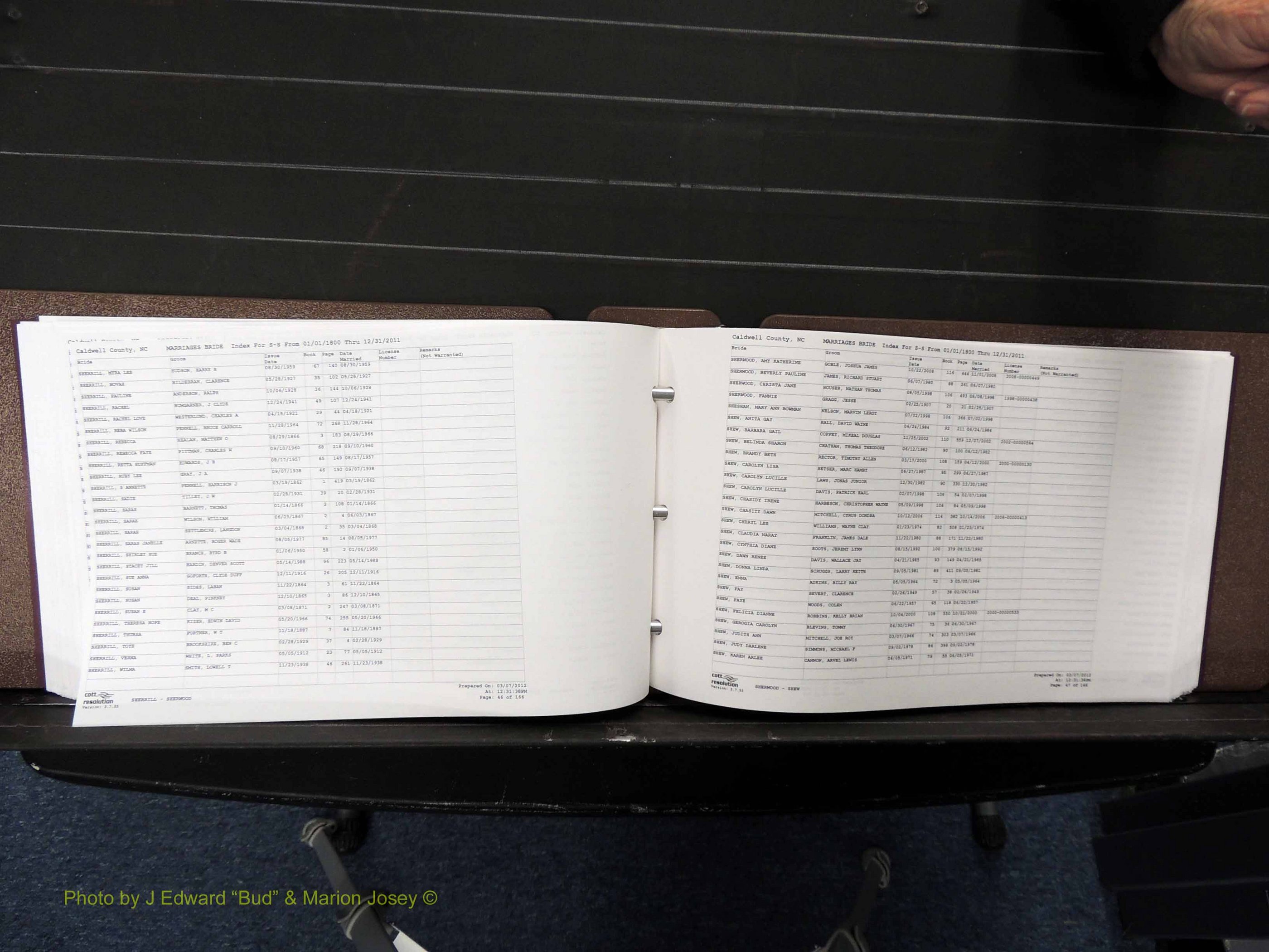 Caldwell Co, NC, Marriages, Female Index, N-Z, 1800-2011 (227).JPG