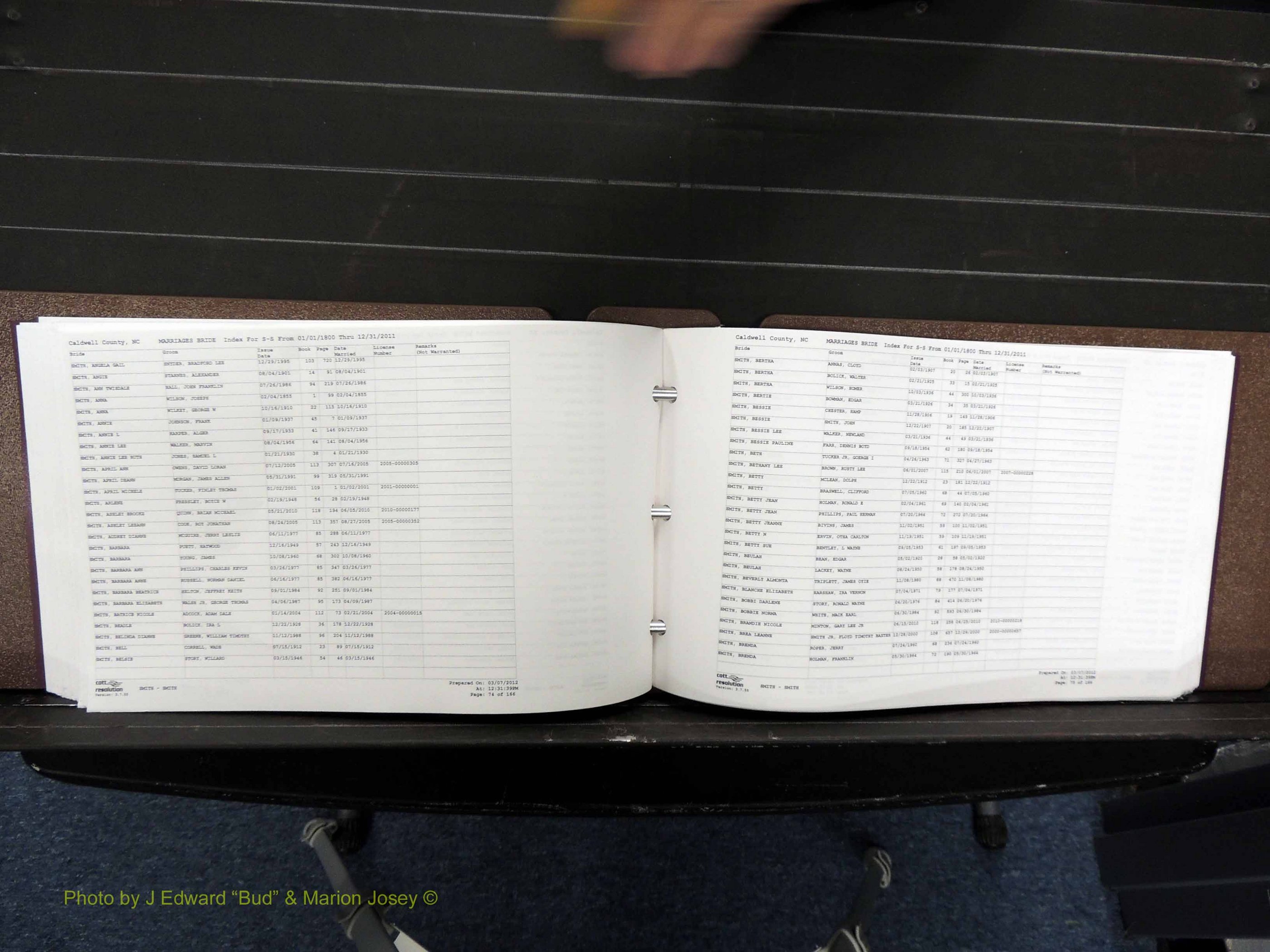 Caldwell Co, NC, Marriages, Female Index, N-Z, 1800-2011 (240).JPG
