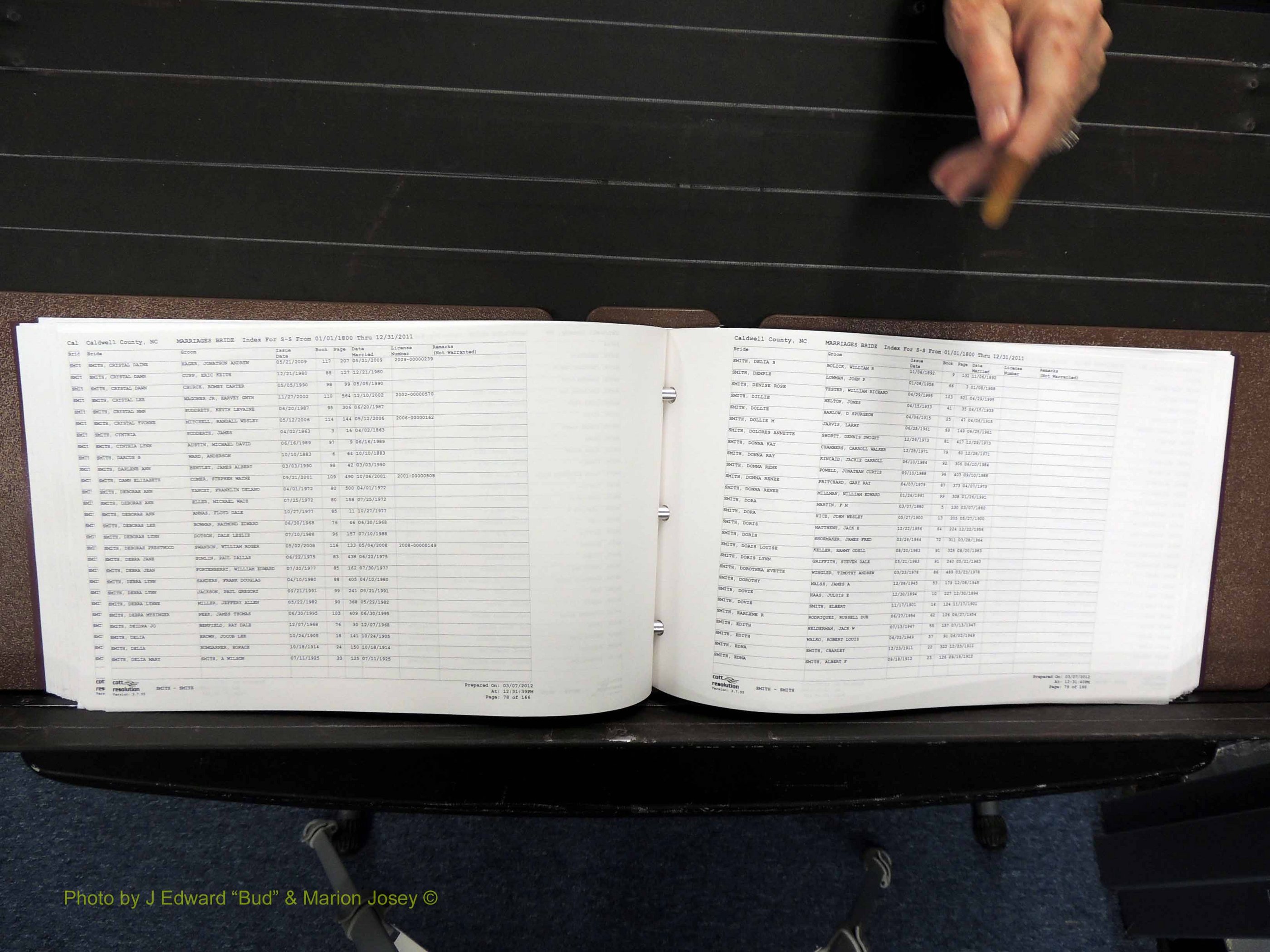 Caldwell Co, NC, Marriages, Female Index, N-Z, 1800-2011 (242).JPG