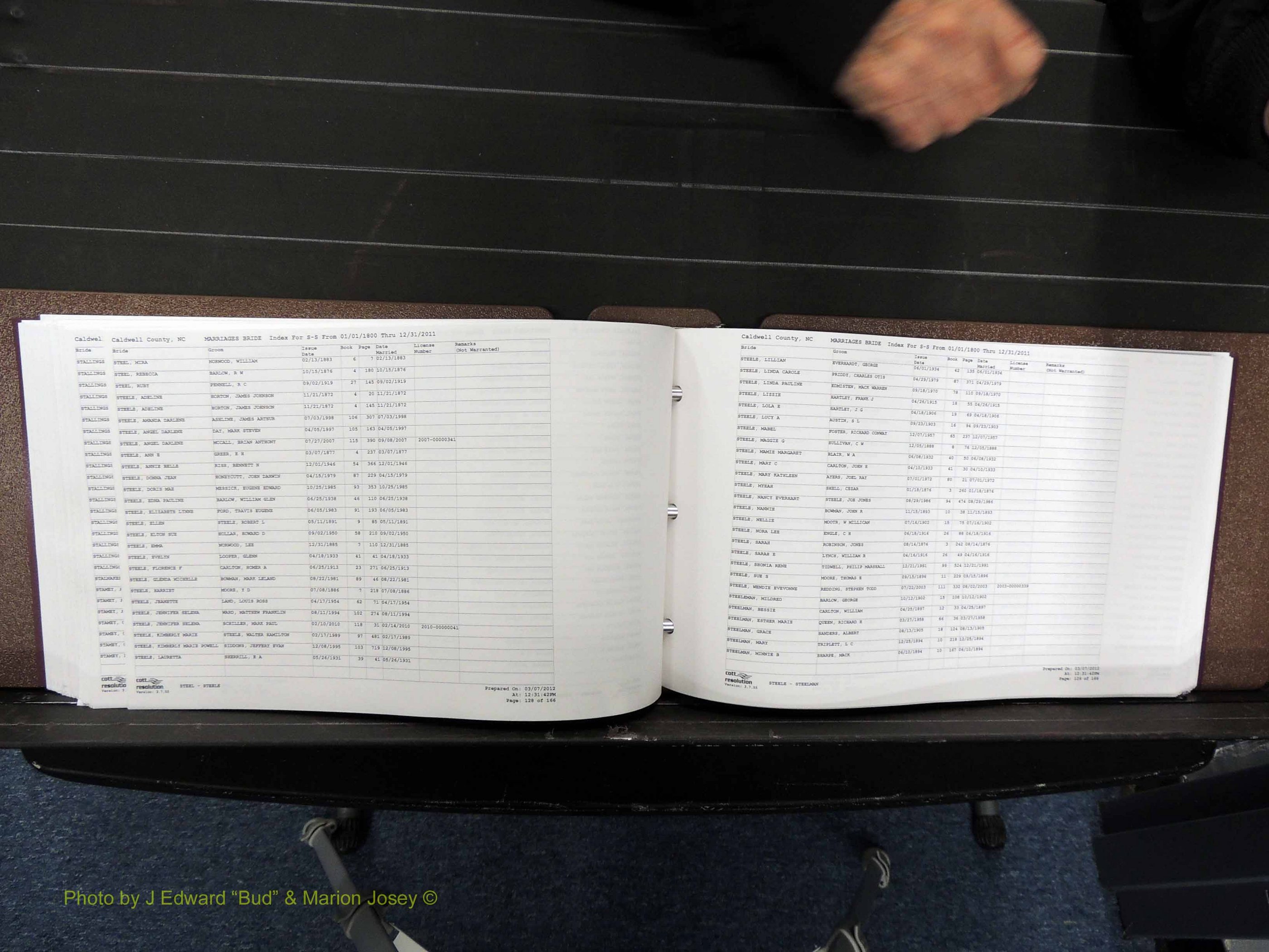 Caldwell Co, NC, Marriages, Female Index, N-Z, 1800-2011 (267).JPG