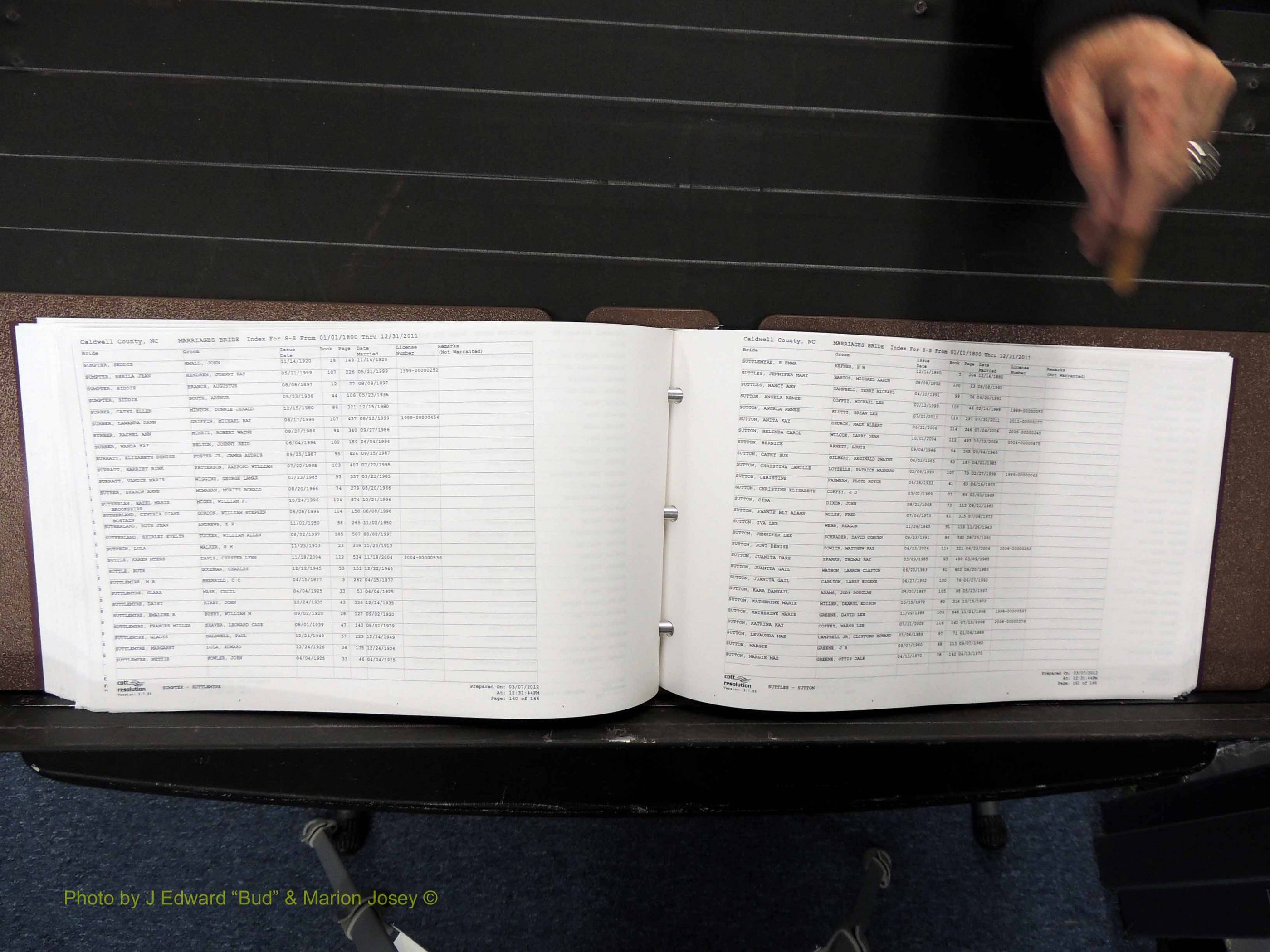 Caldwell Co, NC, Marriages, Female Index, N-Z, 1800-2011 (283).JPG