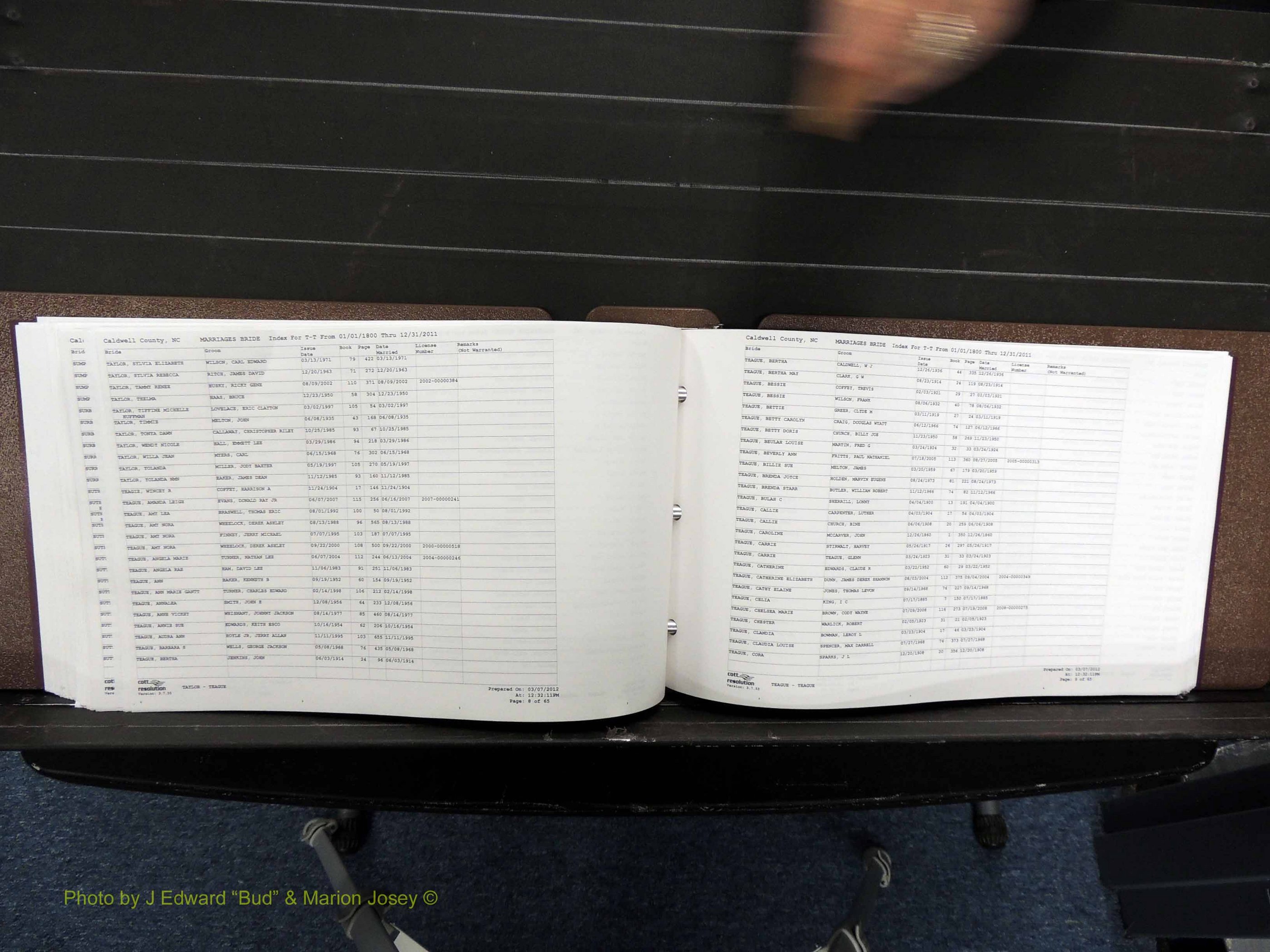Caldwell Co, NC, Marriages, Female Index, N-Z, 1800-2011 (290).JPG