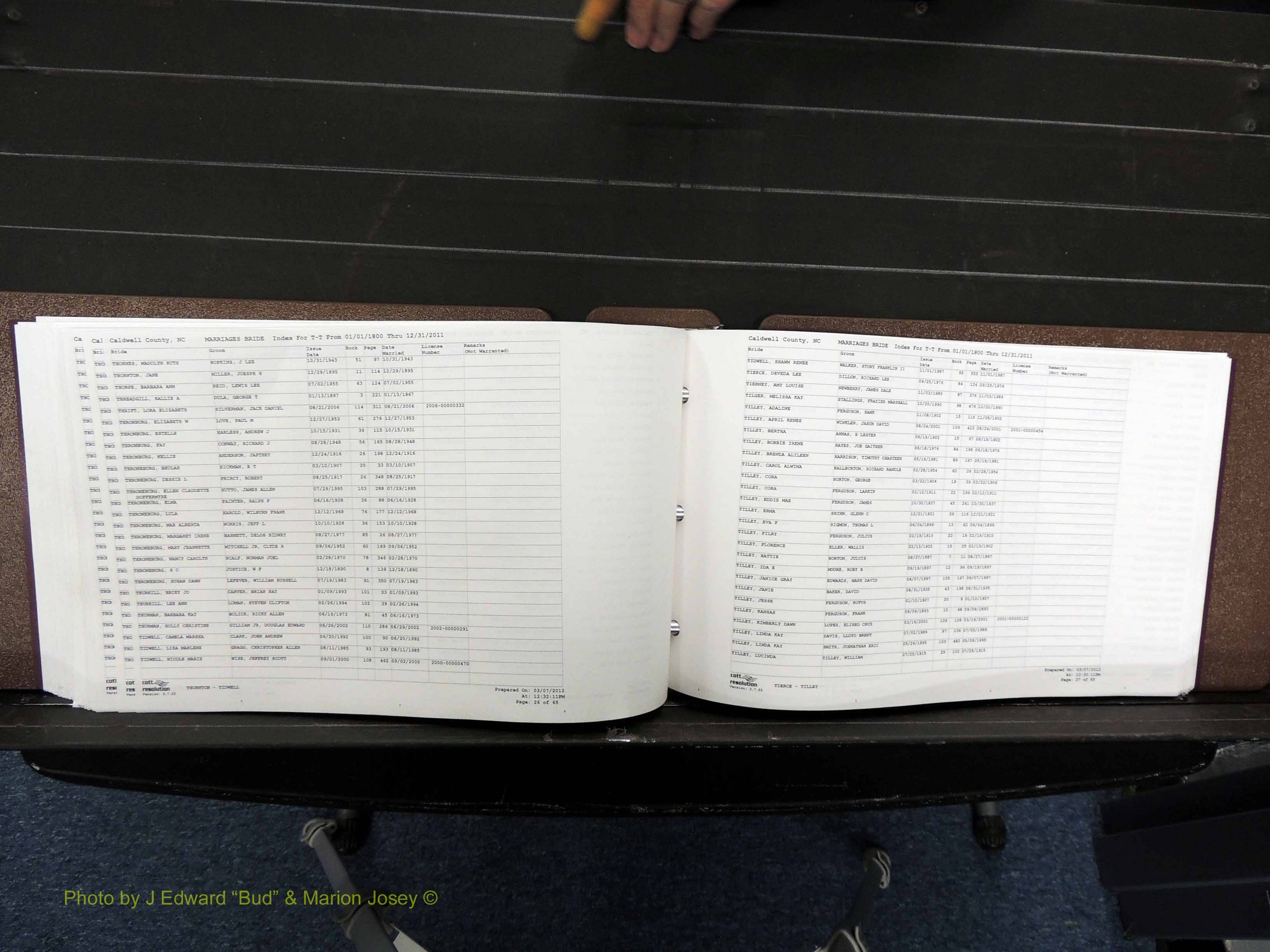 Caldwell Co, NC, Marriages, Female Index, N-Z, 1800-2011 (299).JPG