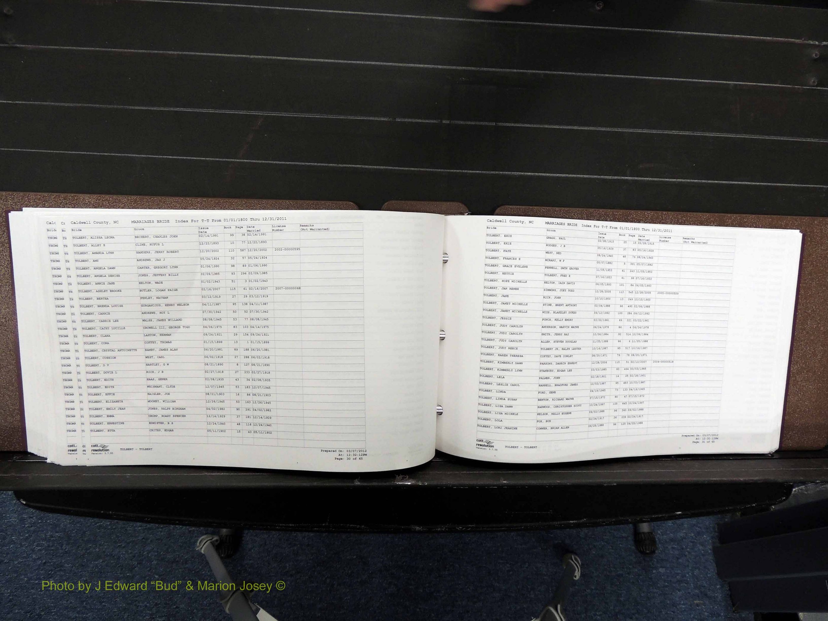 Caldwell Co, NC, Marriages, Female Index, N-Z, 1800-2011 (301).JPG