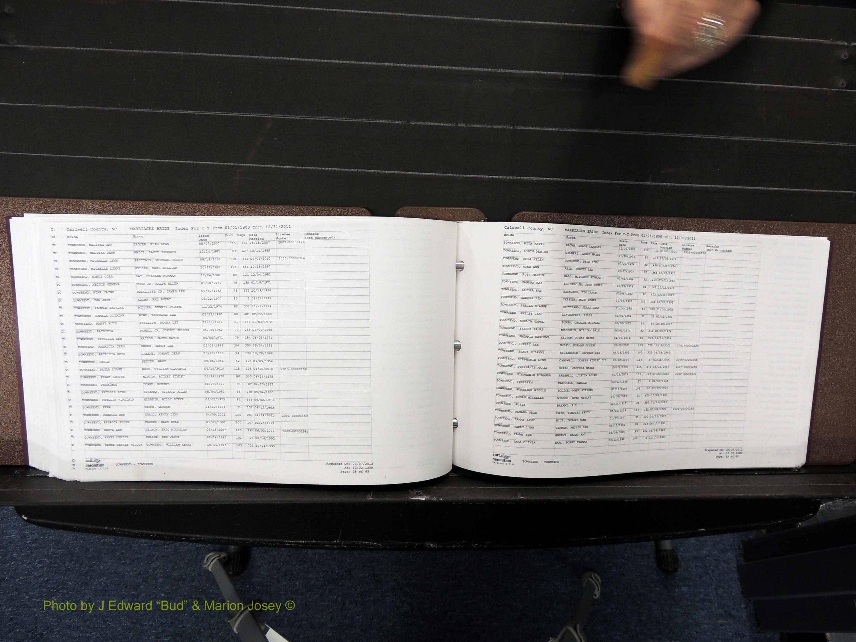 Caldwell Co, NC, Marriages, Female Index, N-Z, 1800-2011 (305).JPG