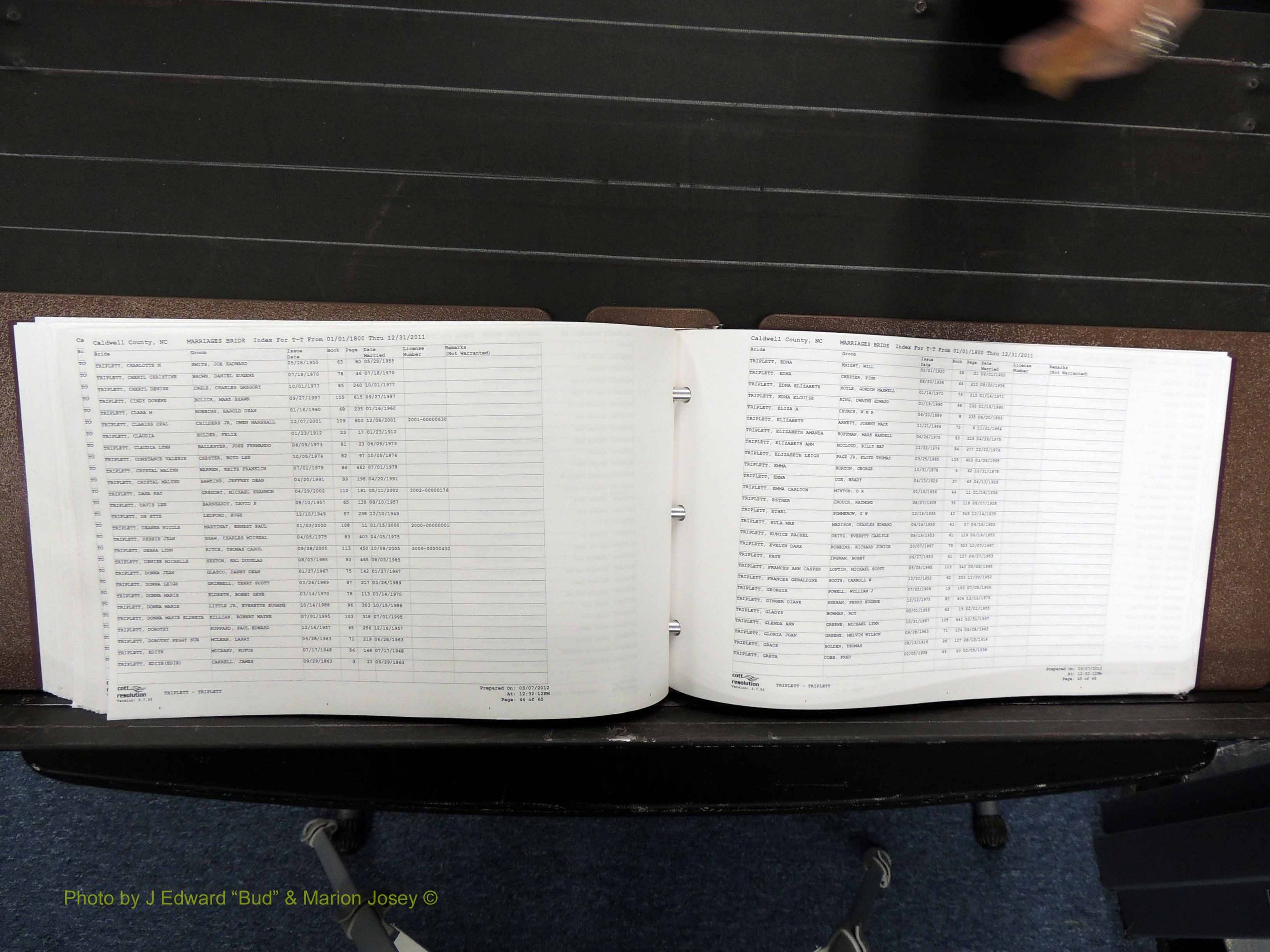 Caldwell Co, NC, Marriages, Female Index, N-Z, 1800-2011 (308).JPG