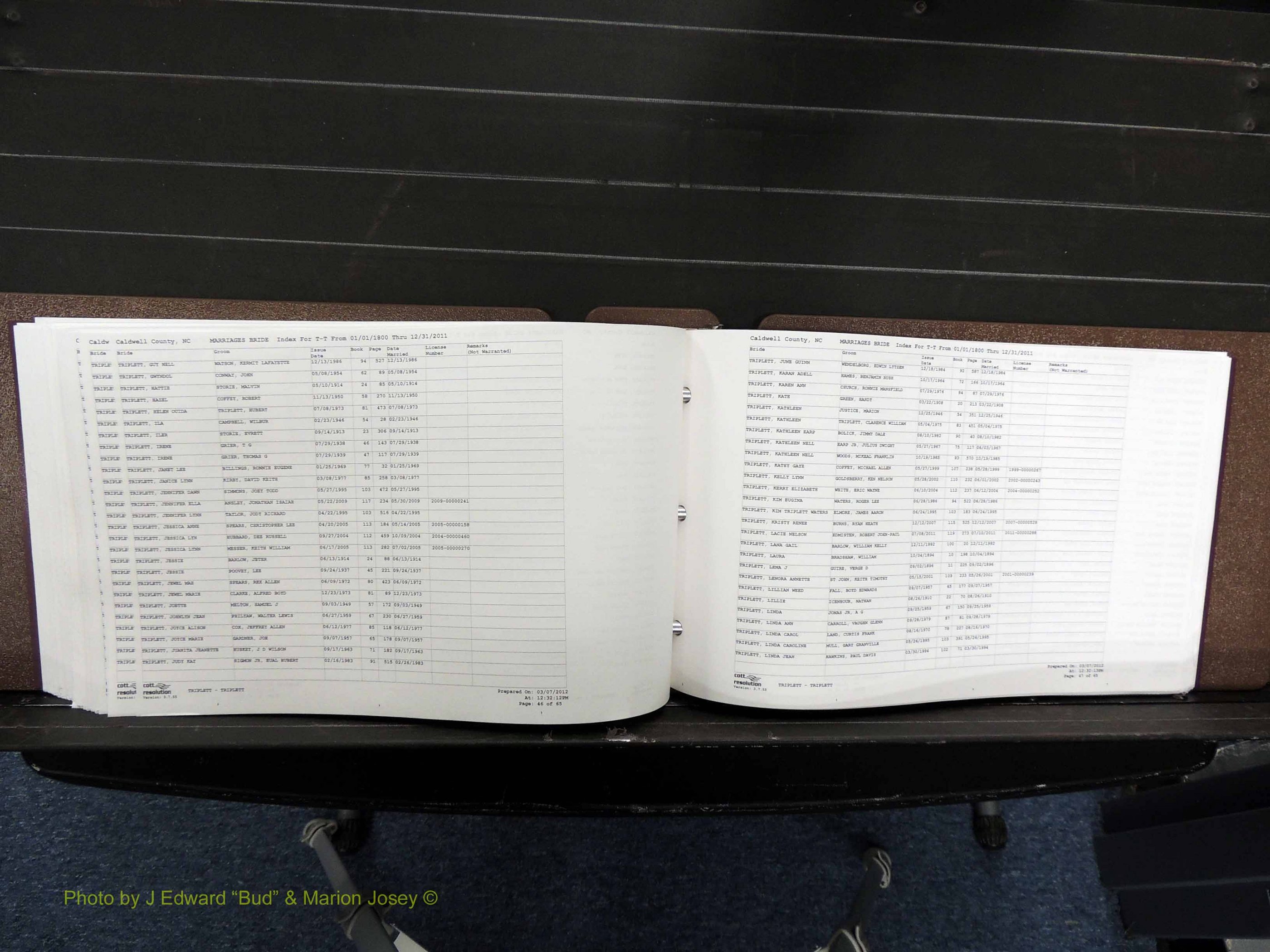 Caldwell Co, NC, Marriages, Female Index, N-Z, 1800-2011 (309).JPG