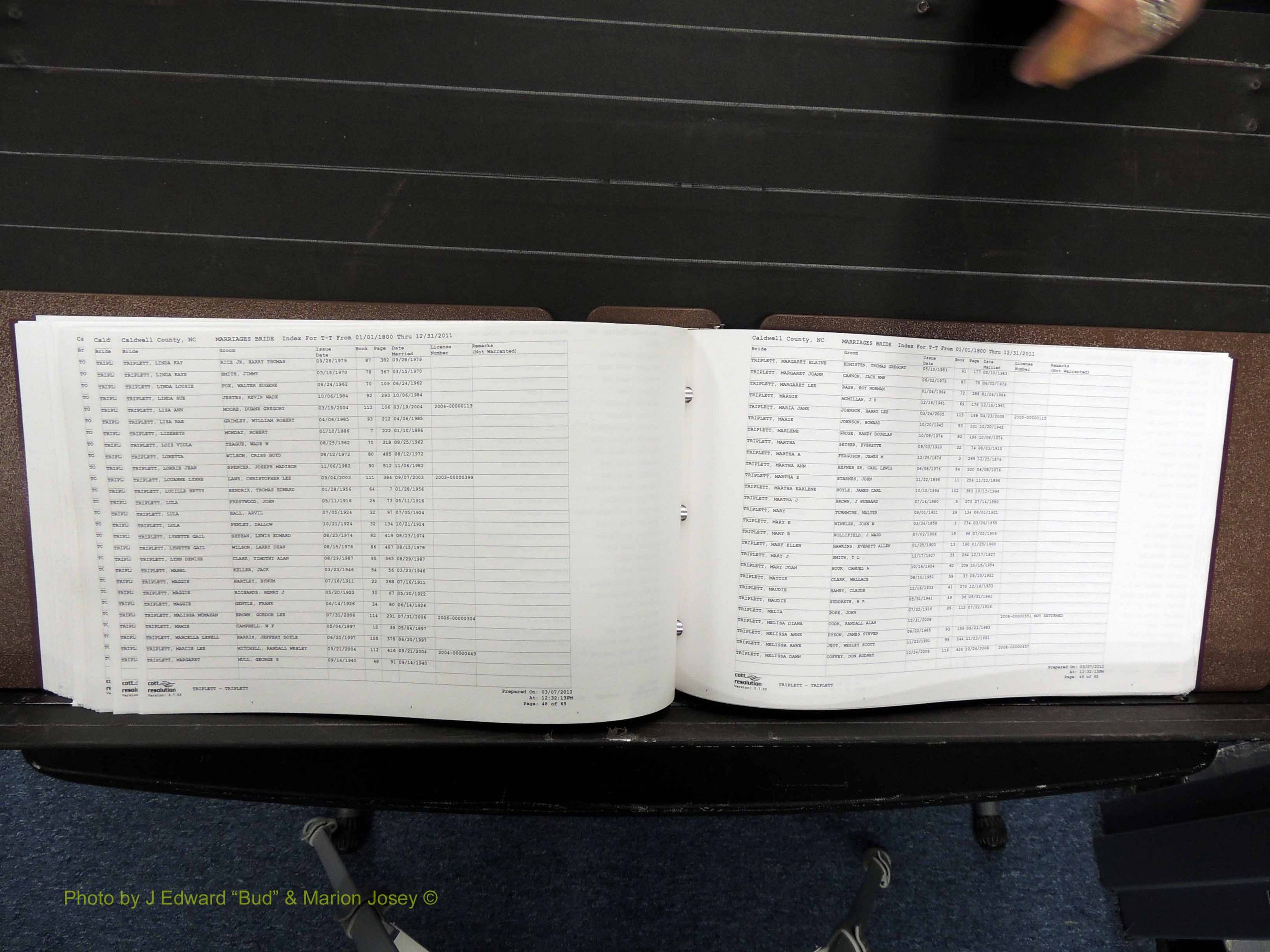 Caldwell Co, NC, Marriages, Female Index, N-Z, 1800-2011 (310).JPG