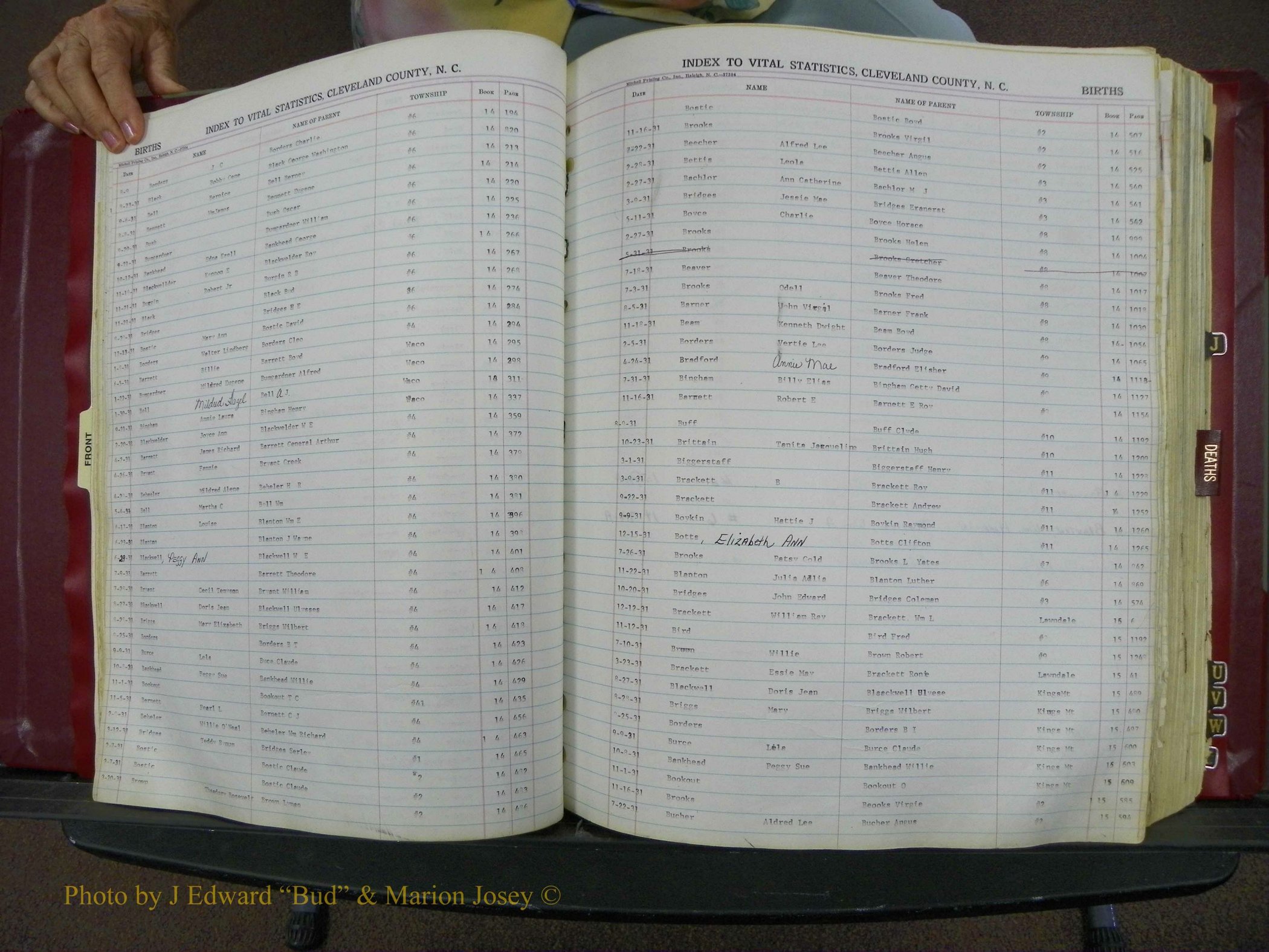 Cleveland Co, NC, Births, A-Z, 1916-1931 (35).JPG