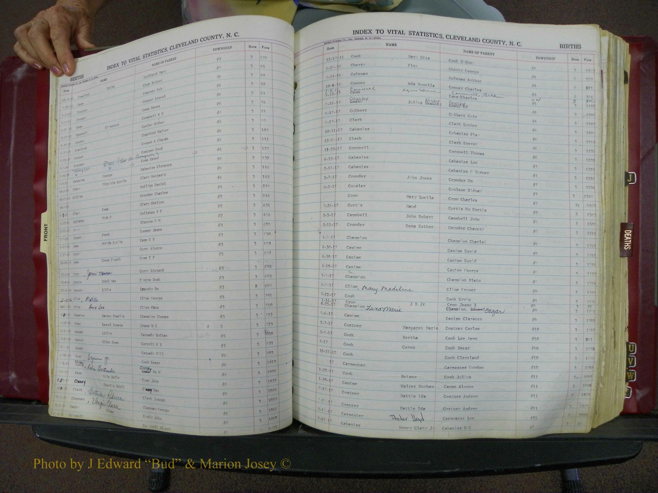 Cleveland Co, NC, Births, A-Z, 1916-1931 (37).JPG