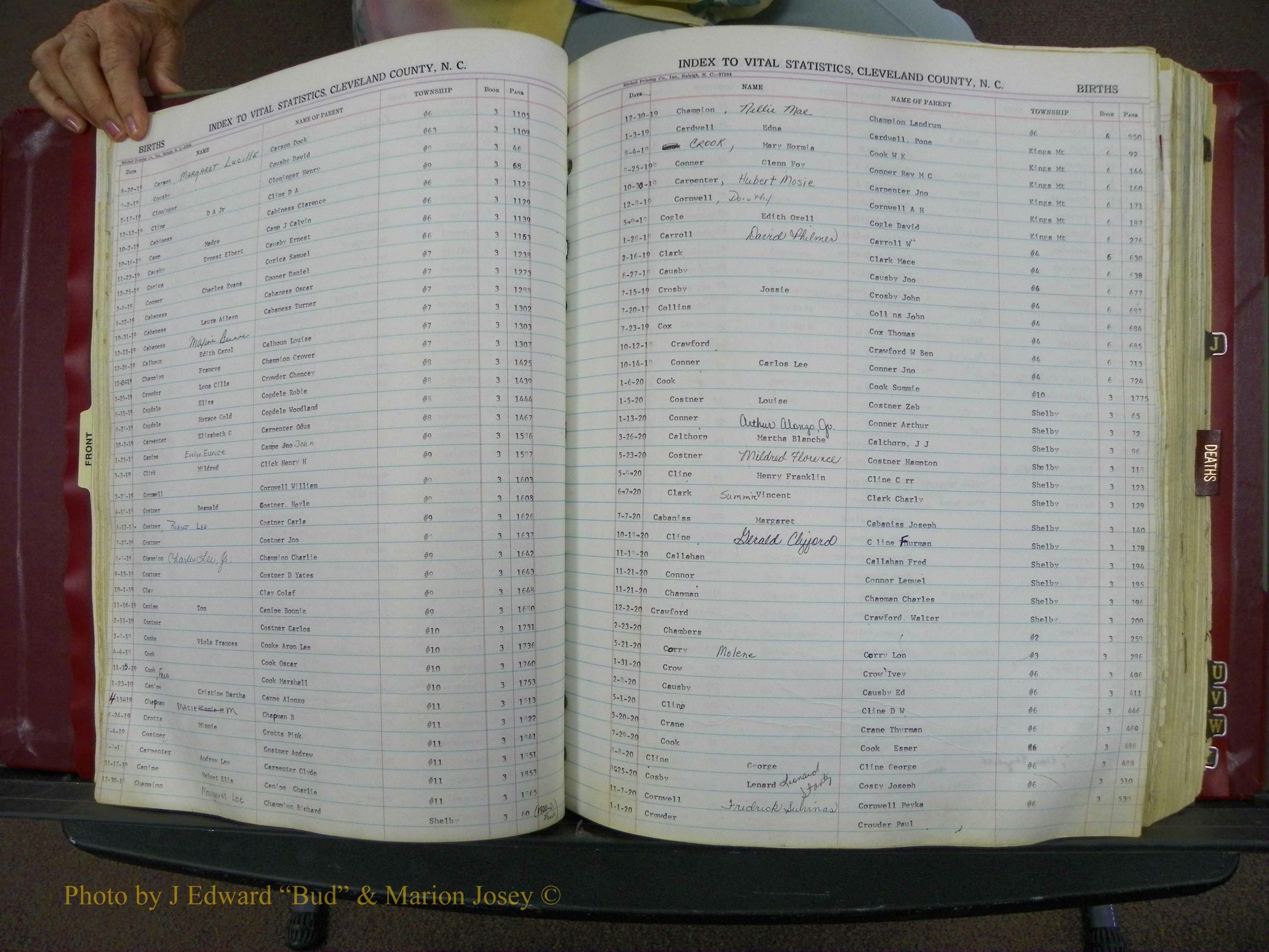 Cleveland Co, NC, Births, A-Z, 1916-1931 (41).JPG