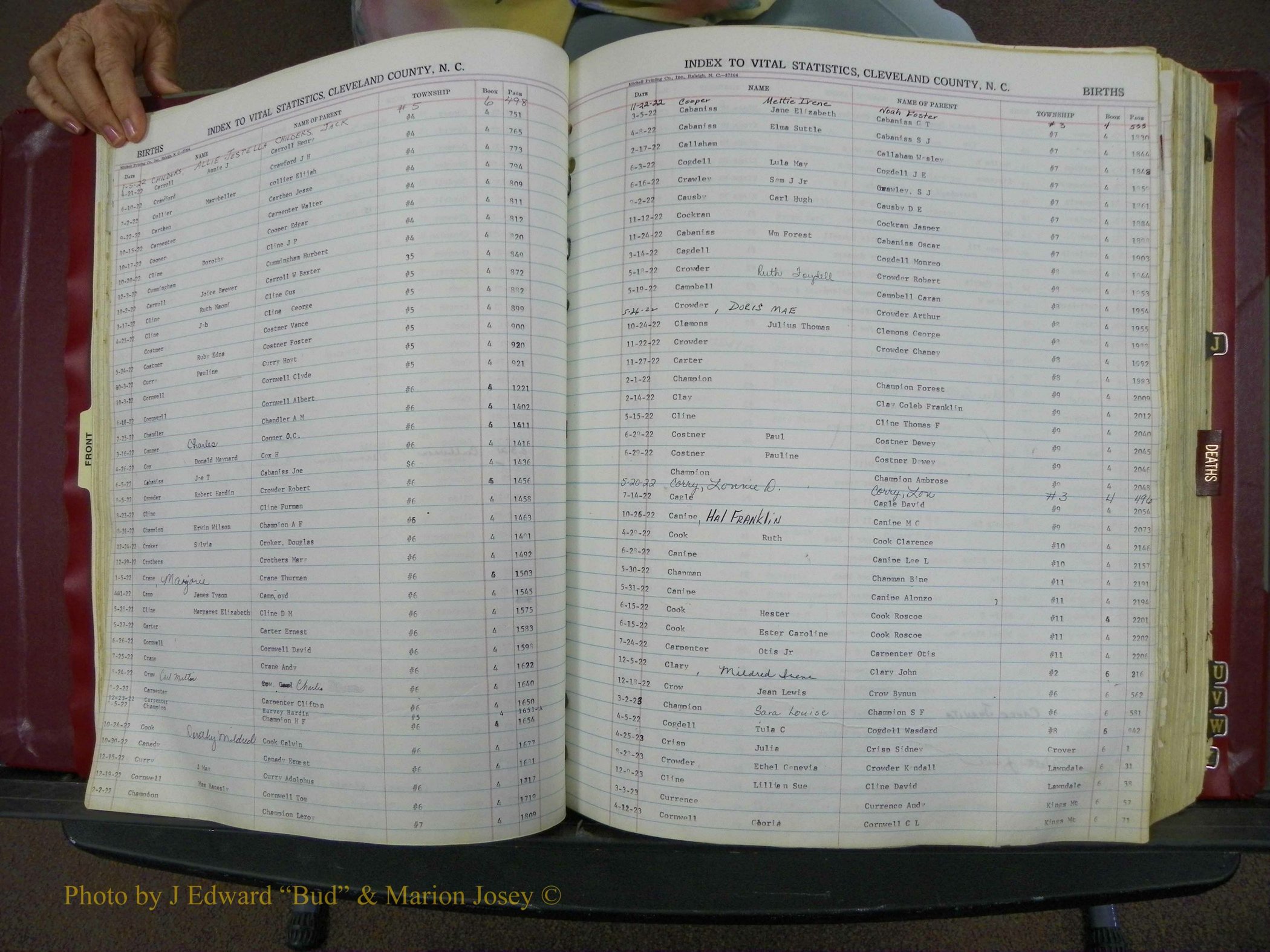Cleveland Co, NC, Births, A-Z, 1916-1931 (43).JPG