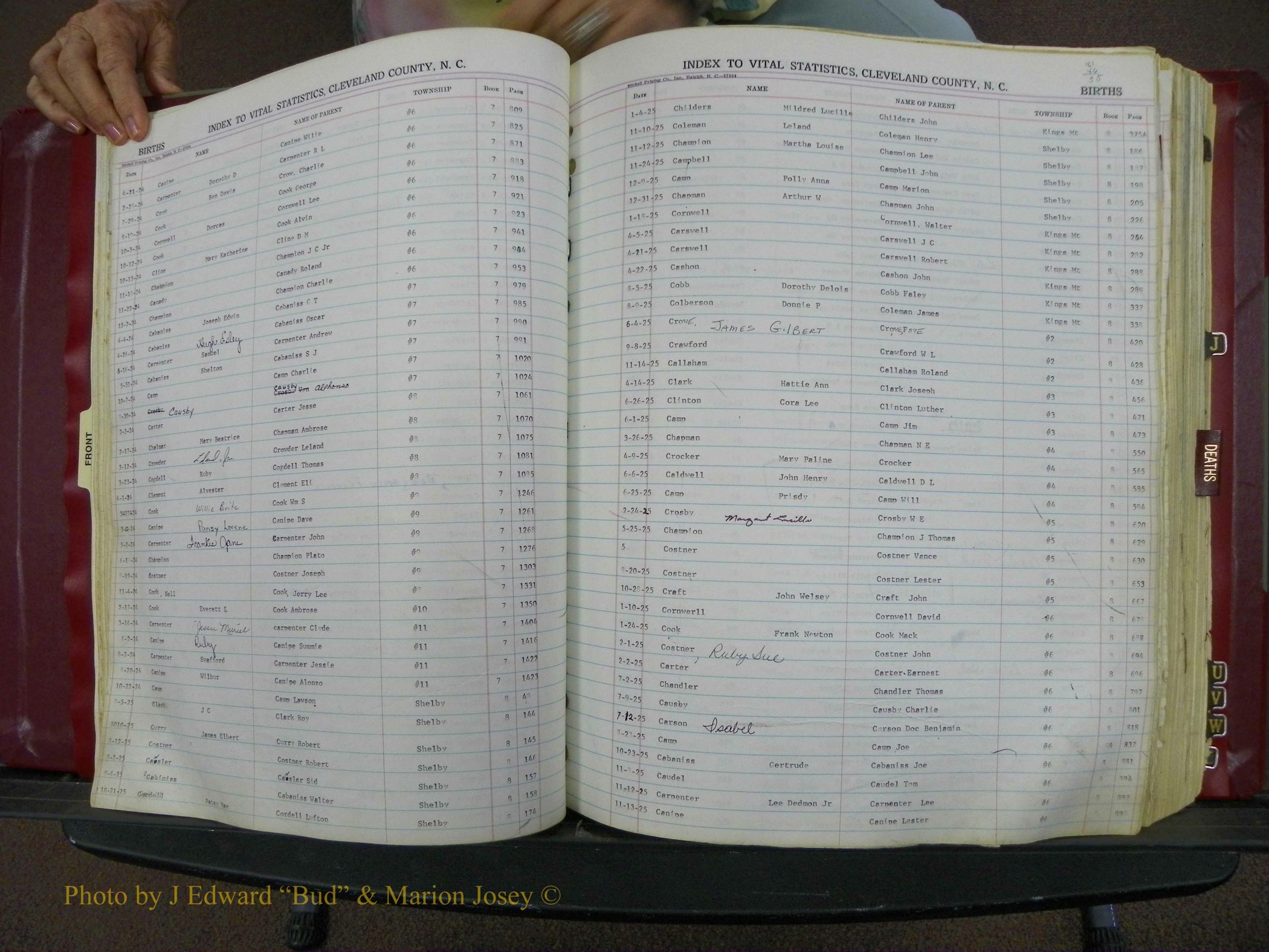 Cleveland Co, NC, Births, A-Z, 1916-1931 (46).JPG