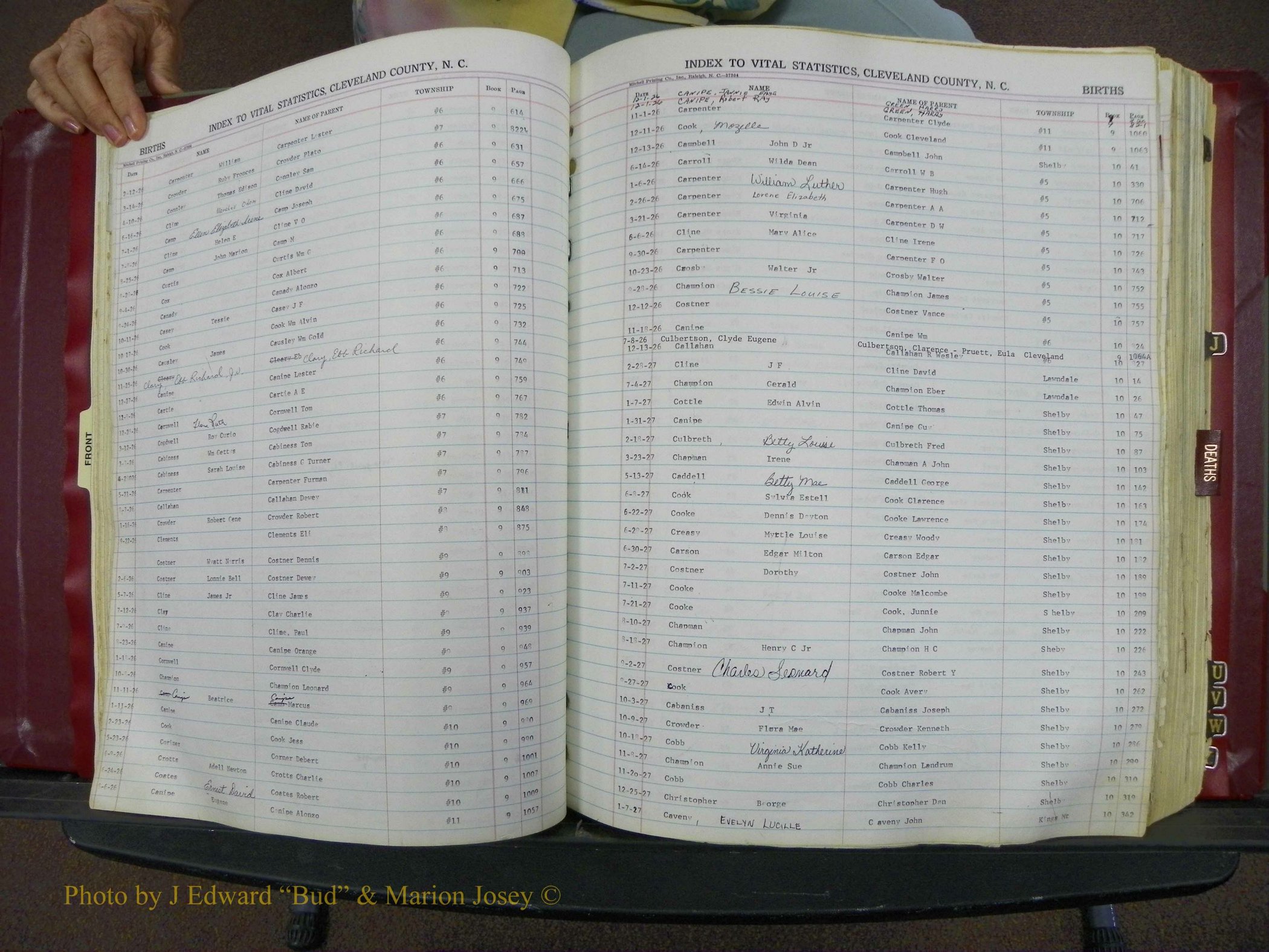 Cleveland Co, NC, Births, A-Z, 1916-1931 (48).JPG