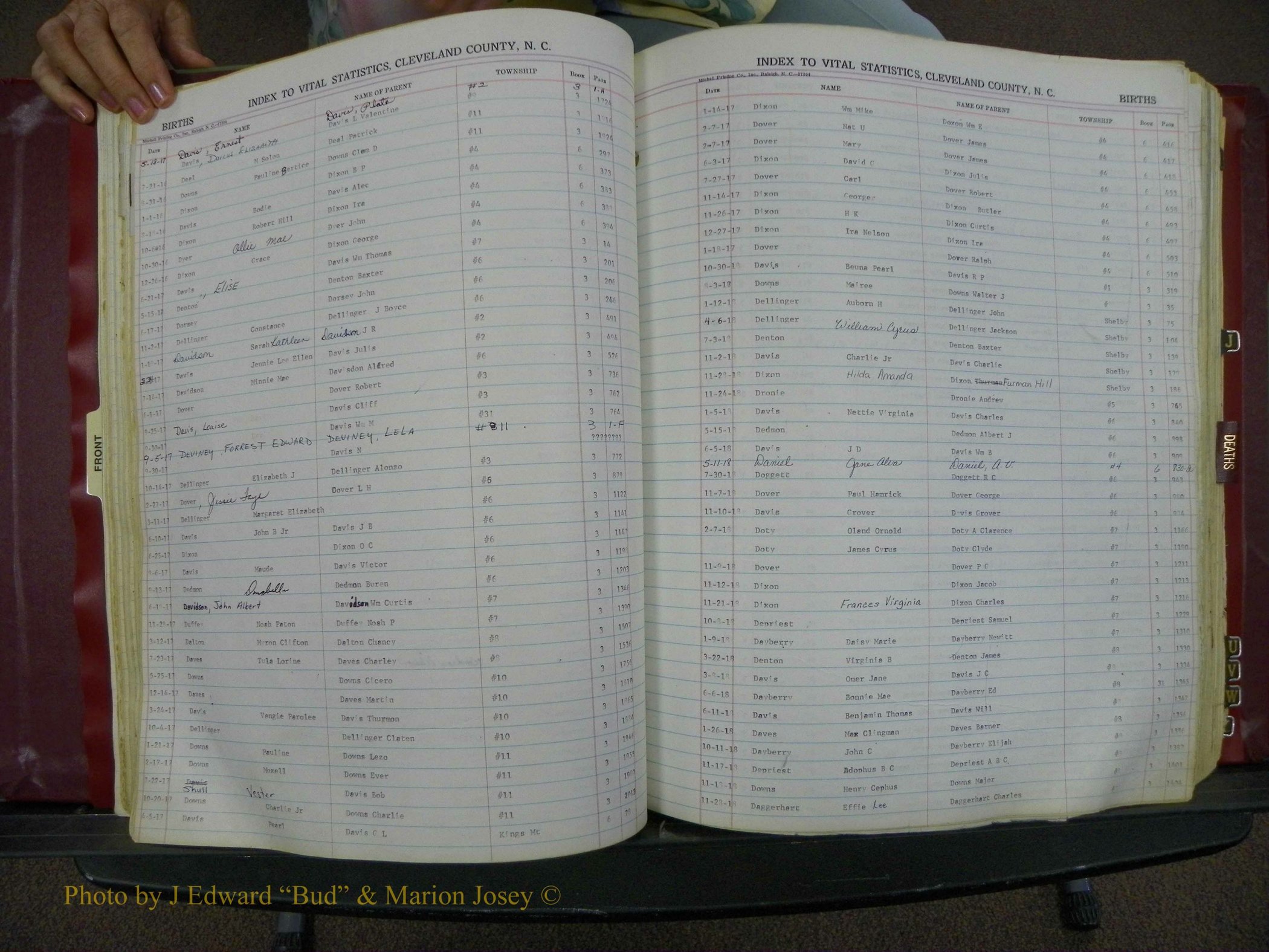 Cleveland Co, NC, Births, A-Z, 1916-1931 (57).JPG