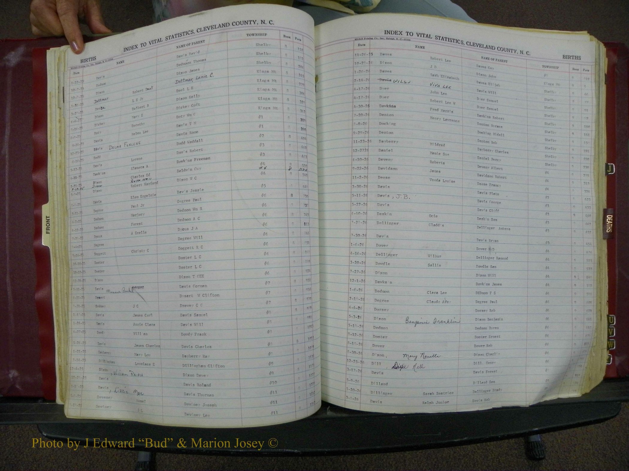 Cleveland Co, NC, Births, A-Z, 1916-1931 (61).JPG