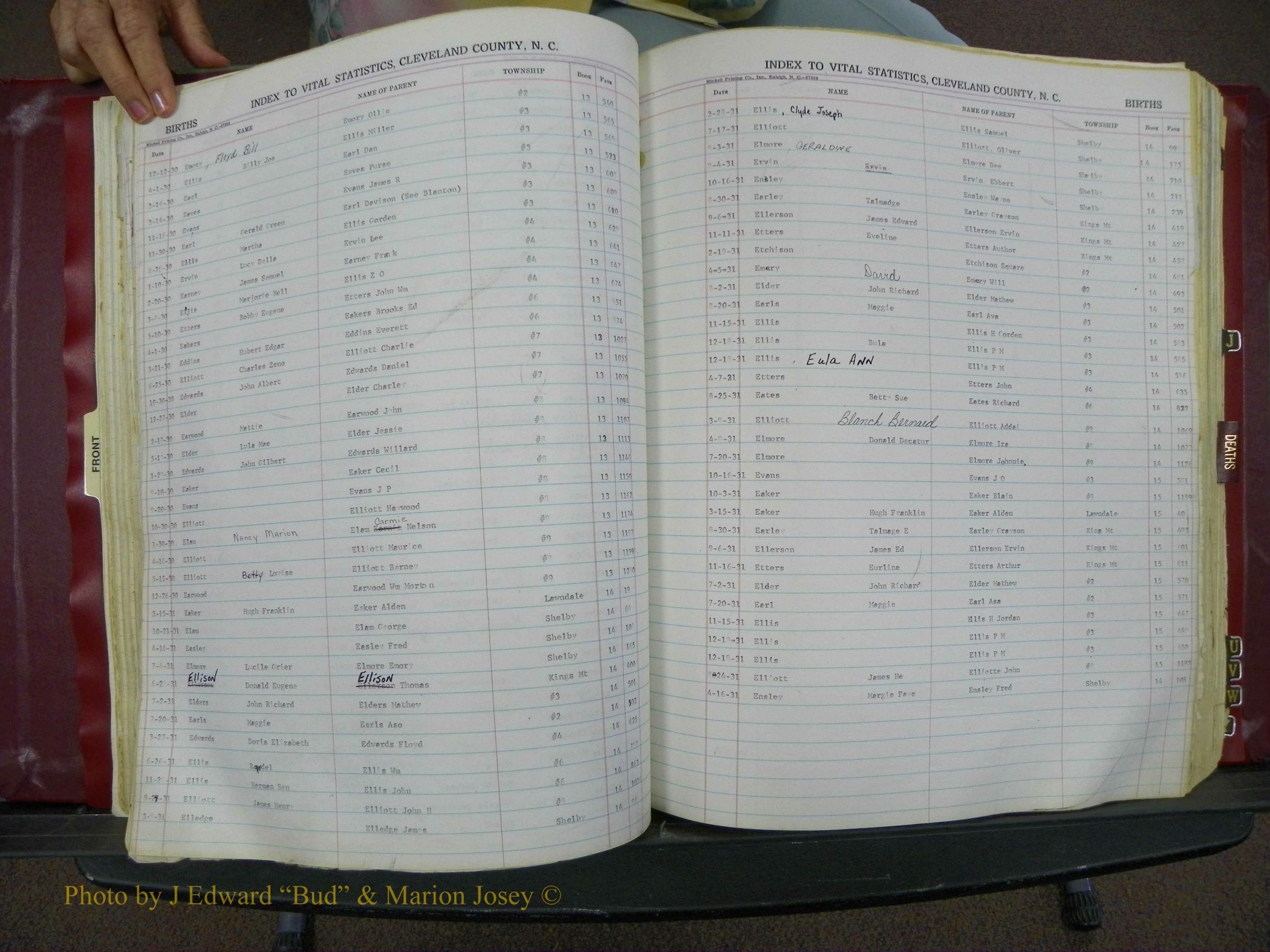 Cleveland Co, NC, Births, A-Z, 1916-1931 (73).JPG