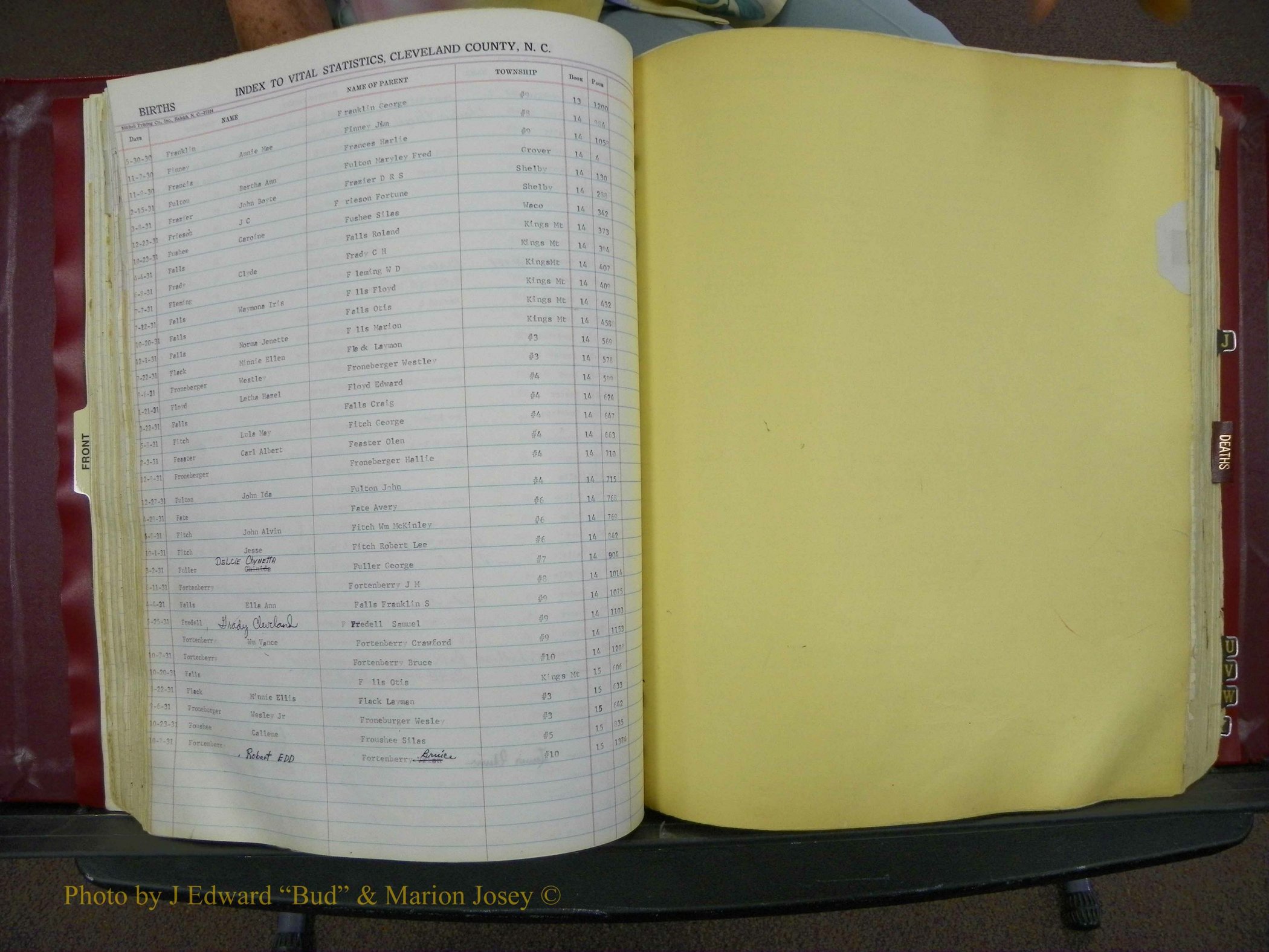 Cleveland Co, NC, Births, A-Z, 1916-1931 (78).JPG