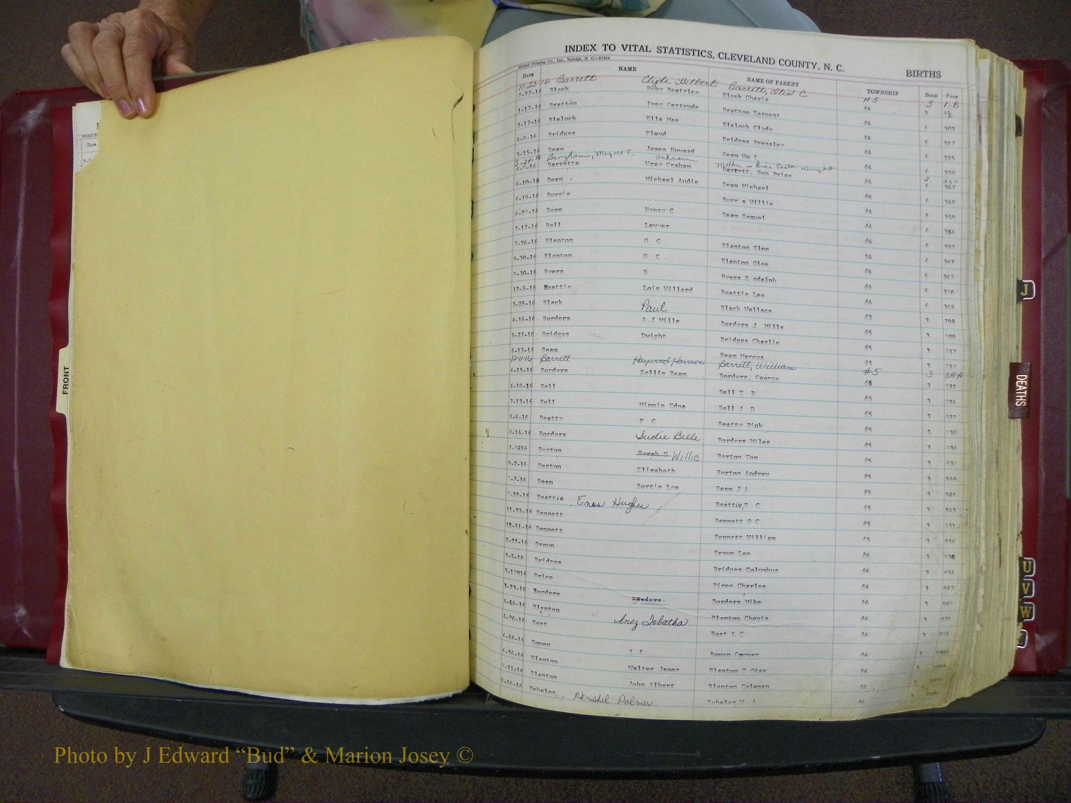 Cleveland Co, NC, Births, A-Z, 1916-1931 (9).JPG