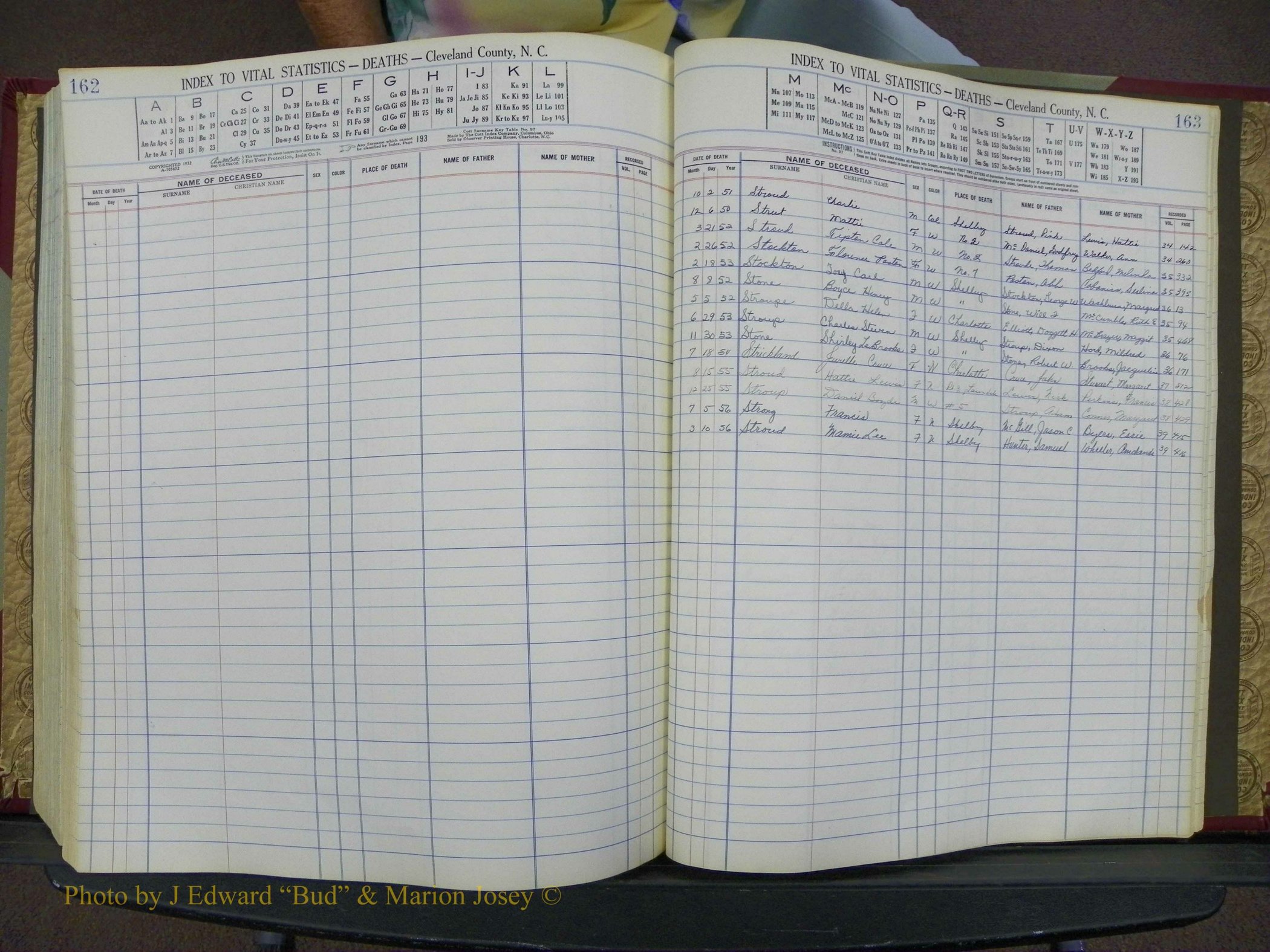 Cleveland Co, NC Deaths, A-Z, 1951-1956 (85).JPG