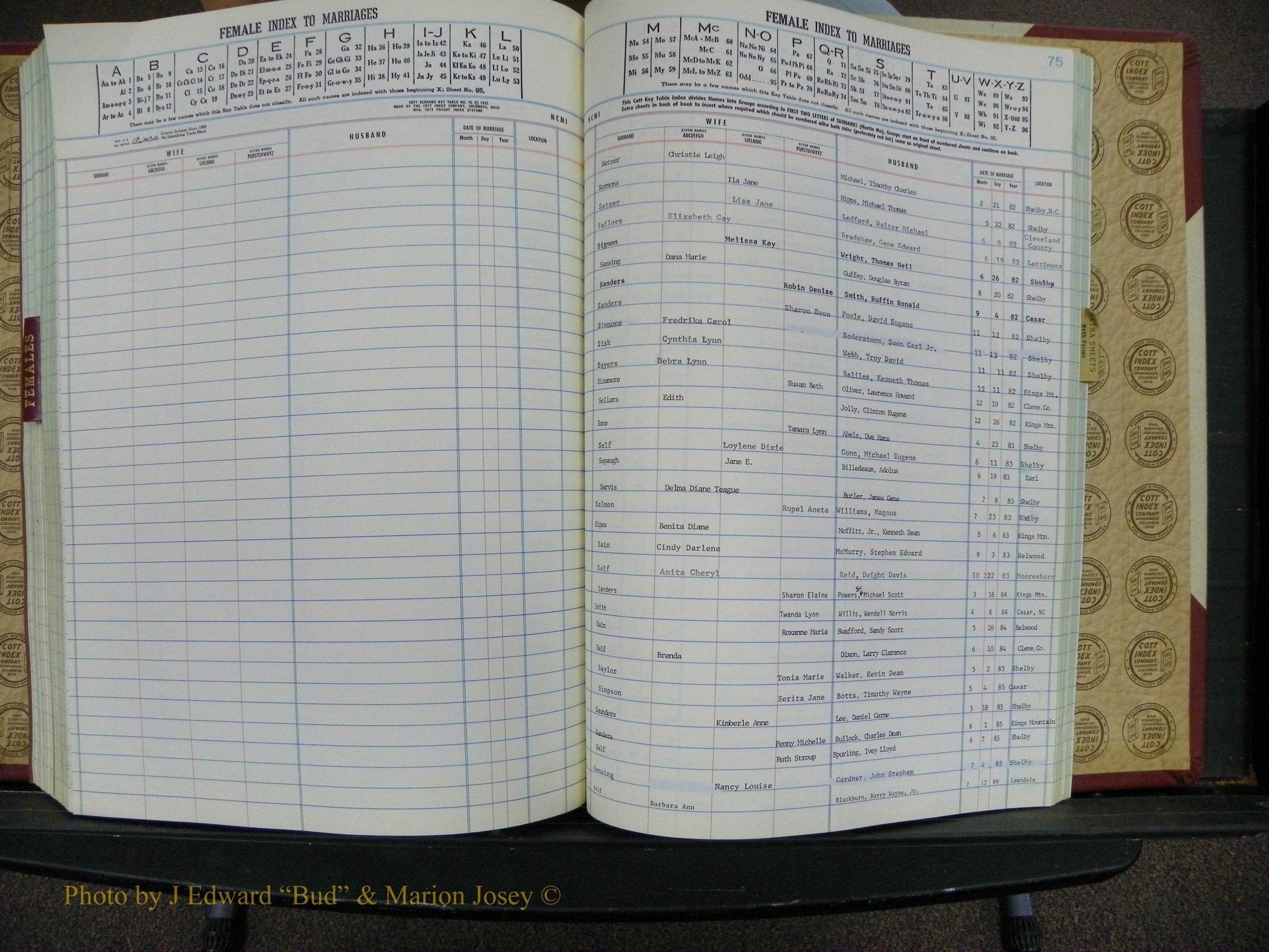 Cleveland Co, NC, Marriages, Male Index, Book 9, 1982+ (110).JPG