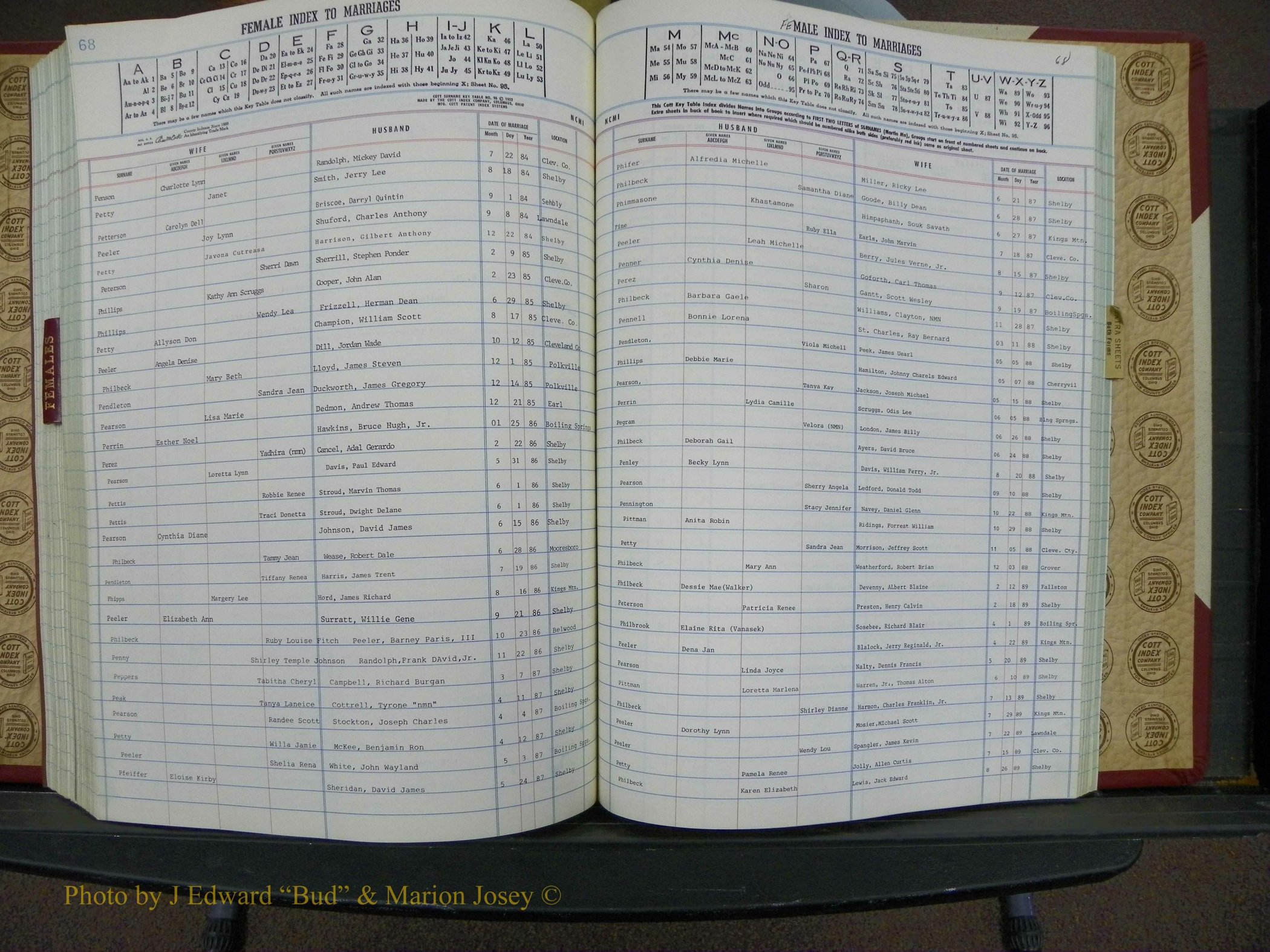 Cleveland Co, NC, Marriages, Male Index, Book 9, 1982+ (99).JPG