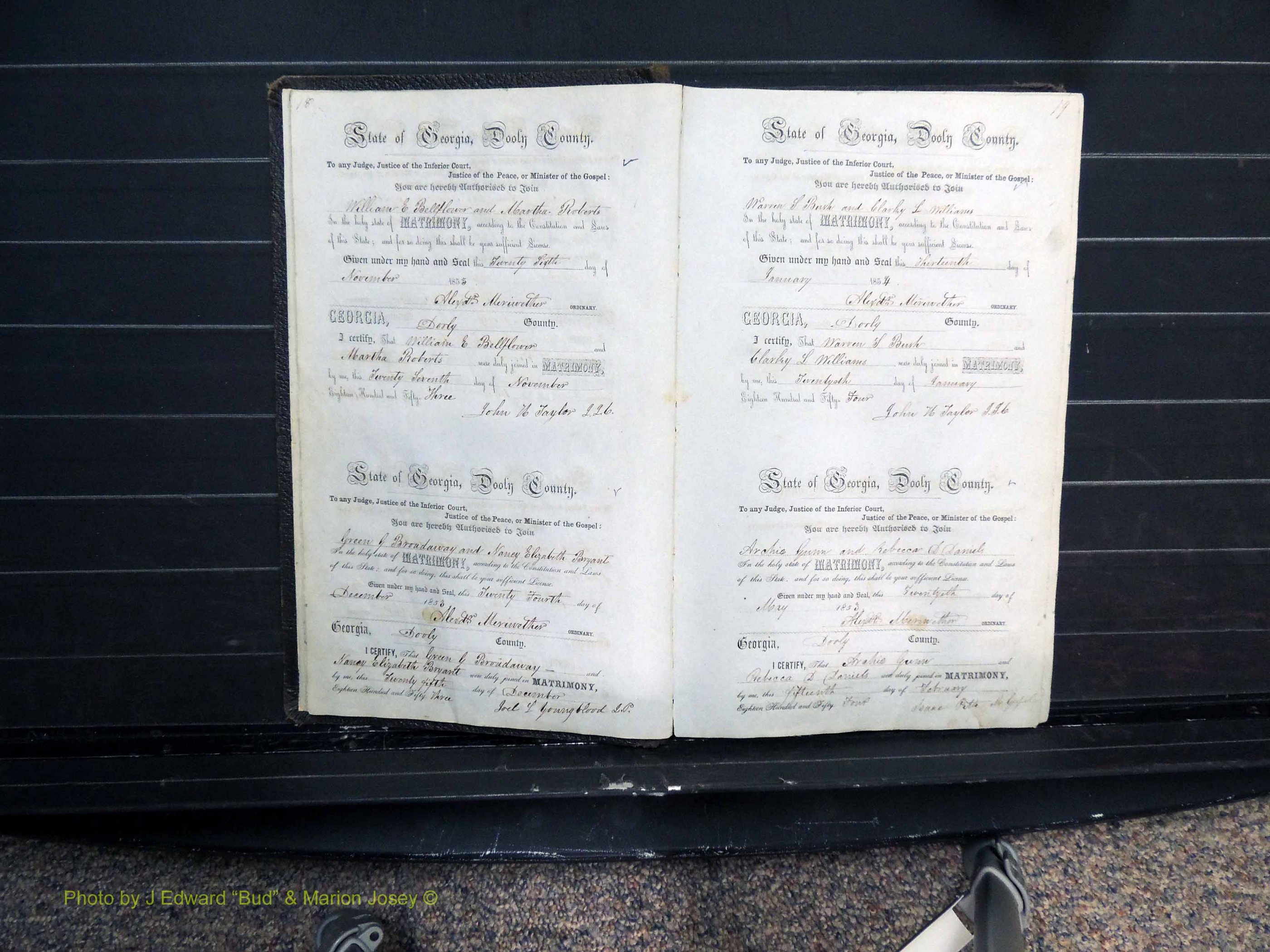 Dooly Co, GA, Marriages, Book B, 1852-1877 Pg 018-019.JPG